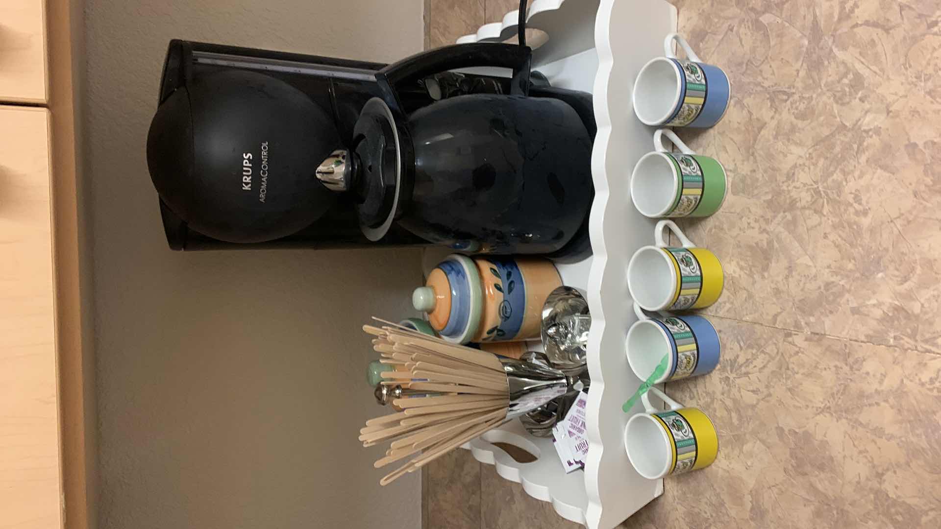Photo 1 of COFFEE EXPRESSO STATION, TRAY, KRUPS AROMA CONTROL COFFEE MAKER AND MORE