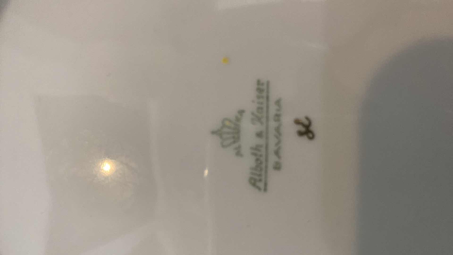 Photo 1 of ALBOTH & KAISER BAVARIA 3 PIECE TEA CUP, SAUCER AND PLATE SET WITH GOLD EDGE