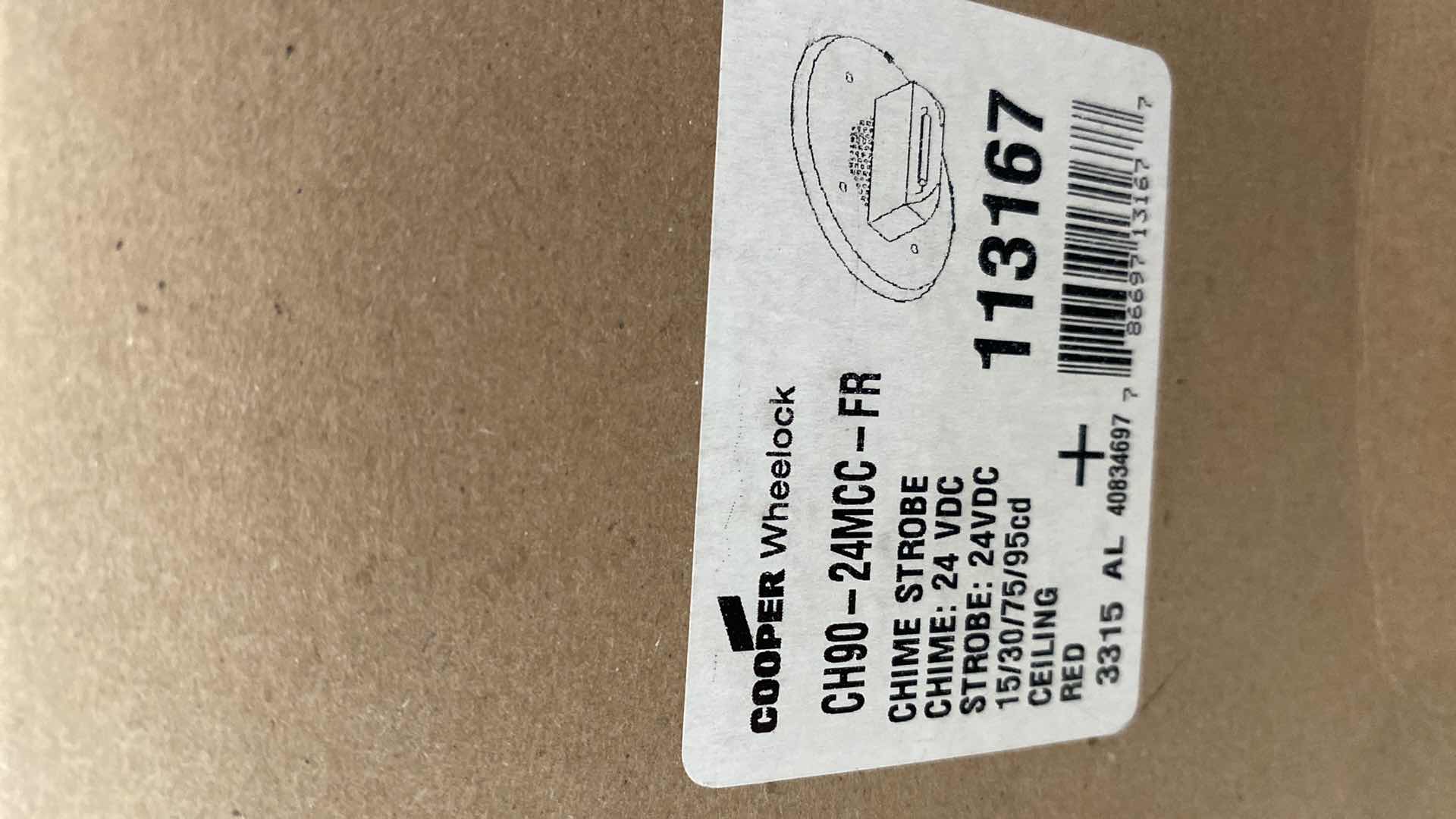 Photo 1 of NEW IN BOX EATON CH90-24MCC-FR CEILING MOUNT WHEELOCK RED CHIME STROBE $159.99 SUG. RETAIL
