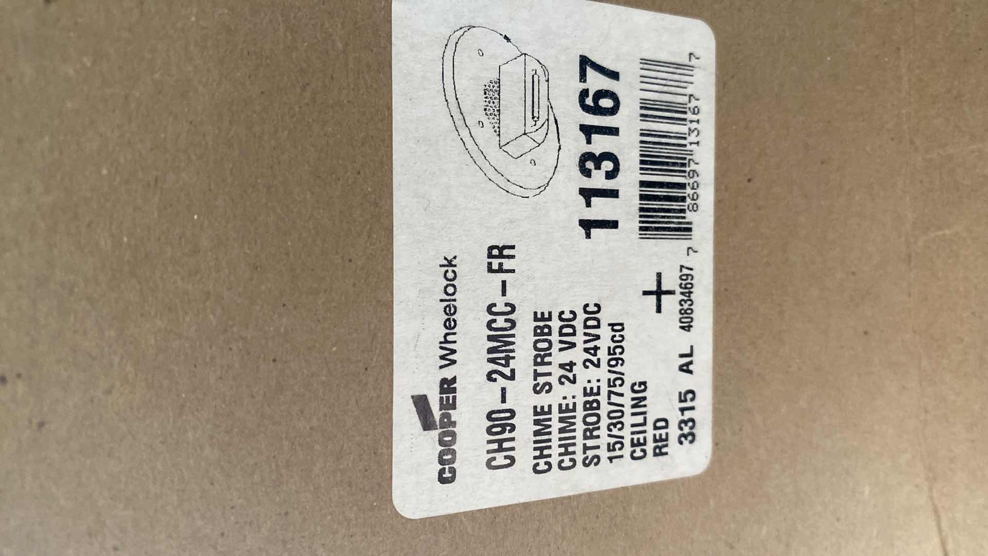 Photo 1 of NEW IN BOX EATON CH90-24MCC-FR CEILING MOUNT WHEELOCK RED CHIME STROBE $159.99 SUG. RETAIL