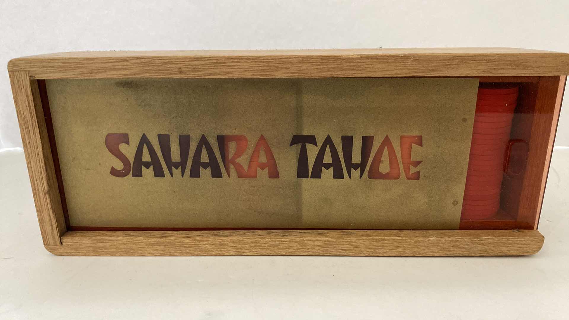 Photo 1 of SAHARA TAHOE POKER CHIPS IN WOOD BOX