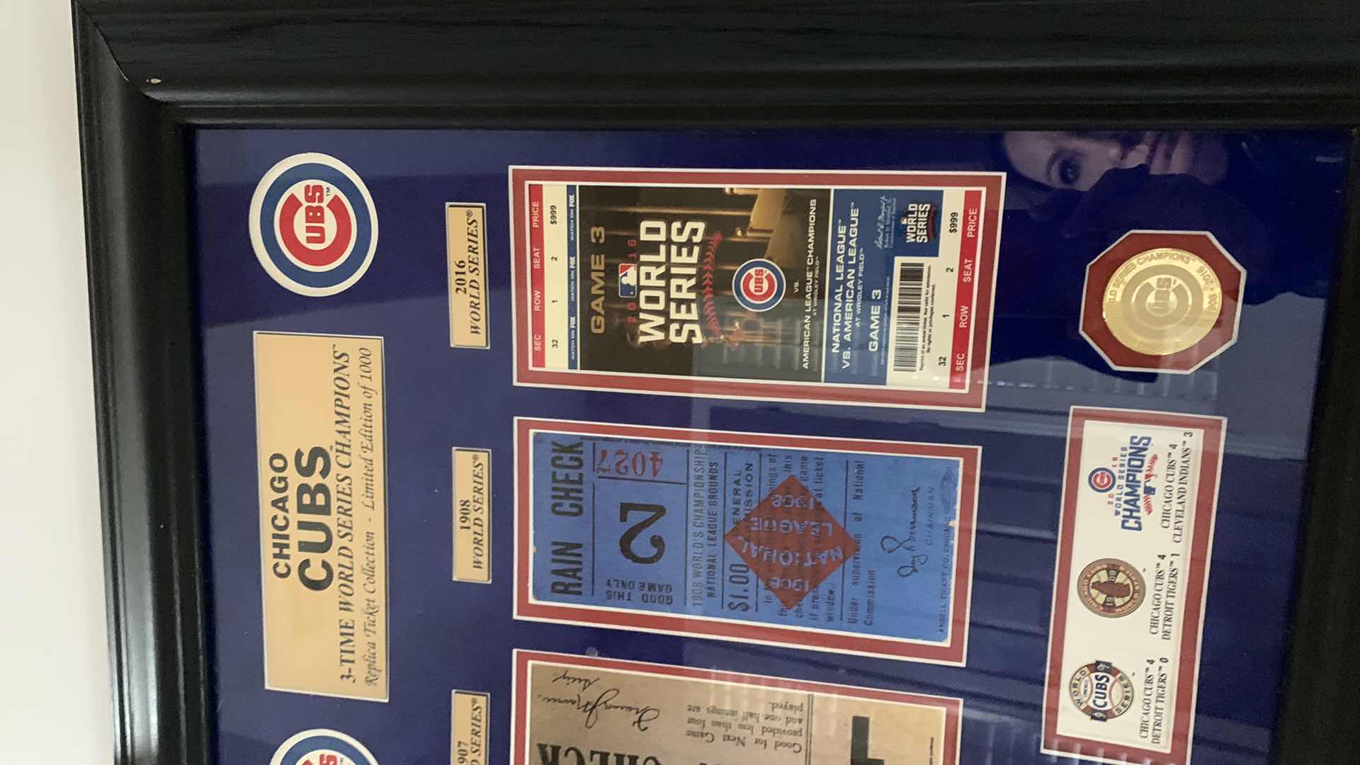 Photo 1 of HIGHLAND MINT LIMITED EDITION NUMBERED, CHICAGO CUBS COLLECTIBLES- 3 TIME WORLD CHAMPIONS COLLECTION 18” x 23”