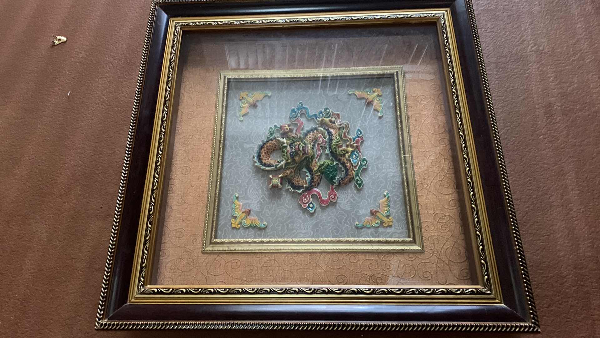 Photo 1 of ARTWORK, FRAMED MOUNTED 3D SHADOW BOX DRAGON 22” x 22”