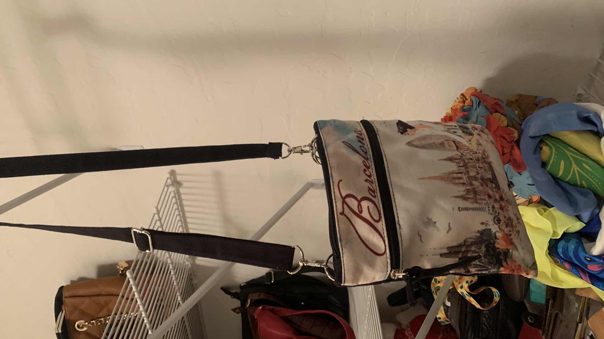 Photo 1 of SHELF FULL OF MISC WOMENS ITEMS, BAGS SCARVES BELTS AND MORE