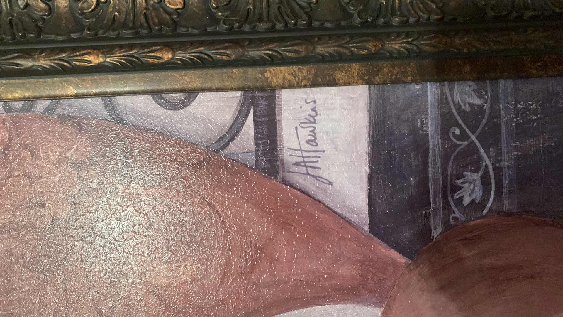 Photo 1 of ARTWORK  FRAMEFD EARTH TONE POTTERY  SIGNED 28” x 34”