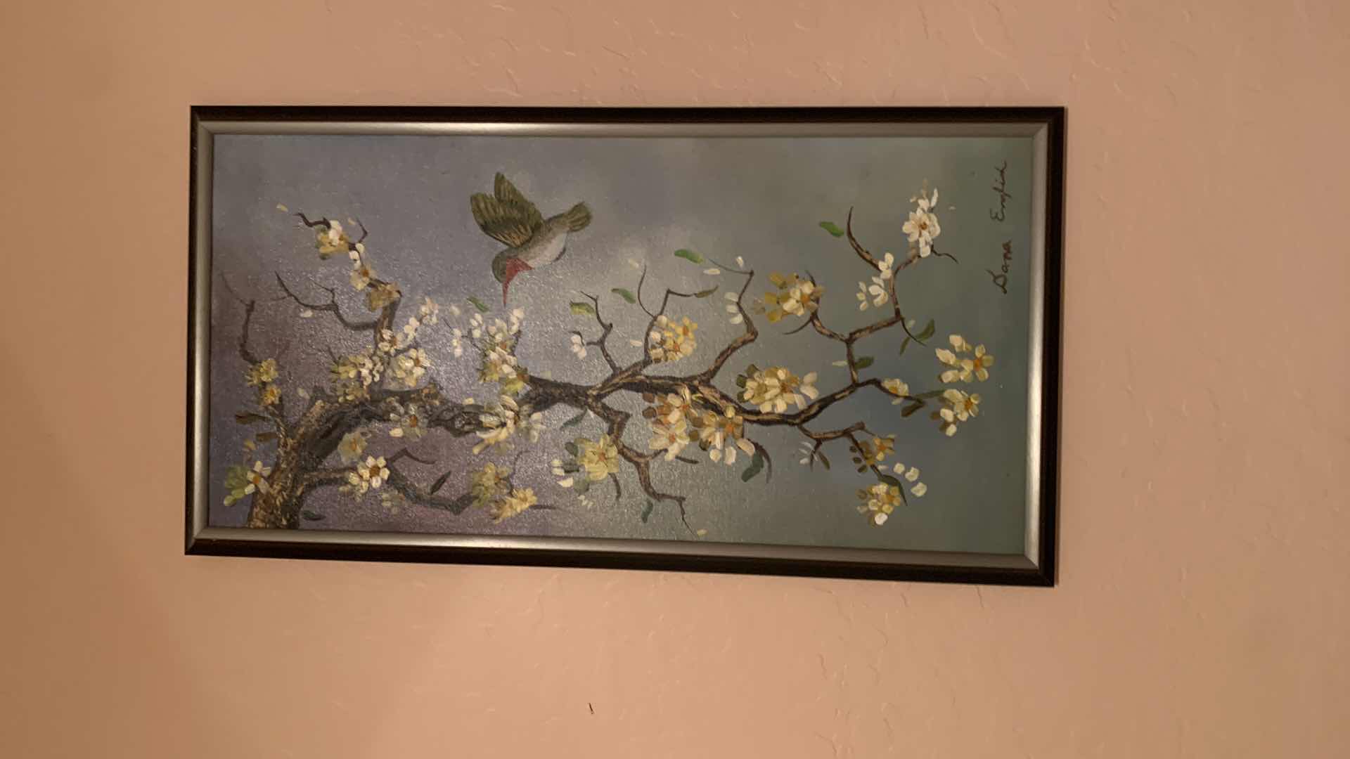 Photo 1 of ORIGINAL FRAMED SIGNED ARTWORK HUMMINGBIRD 17” x 31”