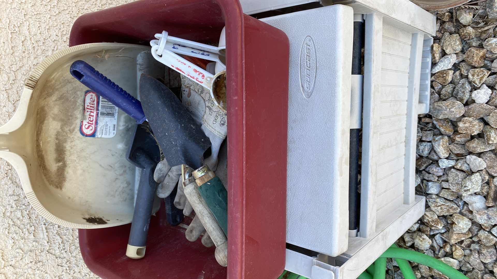 Photo 1 of ASSORTED GARDENING ITEMS HOSE TOOLS REEL