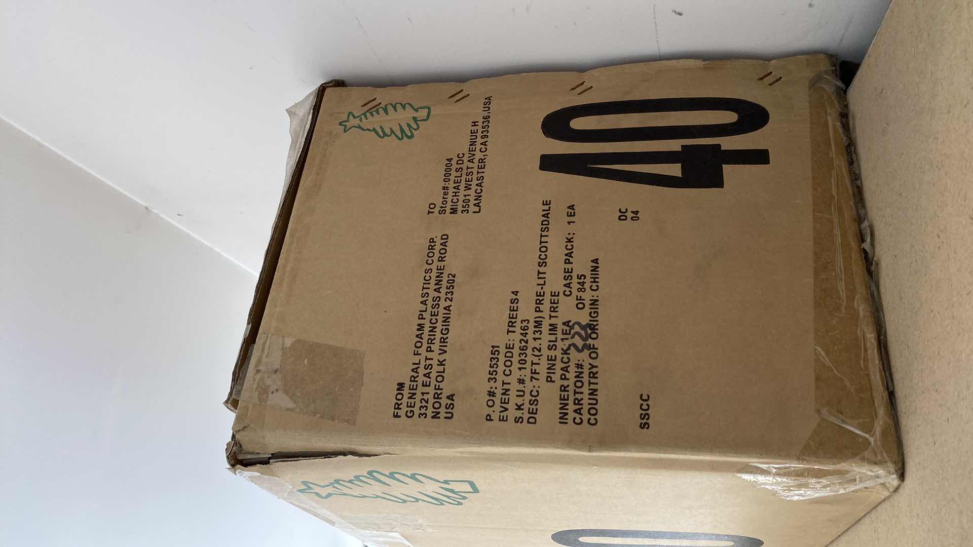 Photo 1 of 7’ PRELIT SCOTTSDALE PINE SLIM TREE MULTI COLOR LIGHTS