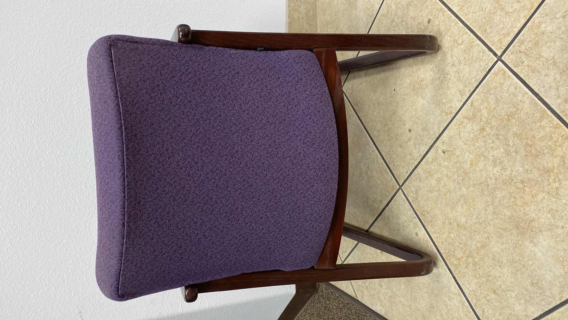 Photo 1 of HON PLUM BLUE AND MAHOGONY OFFICE CHAIR