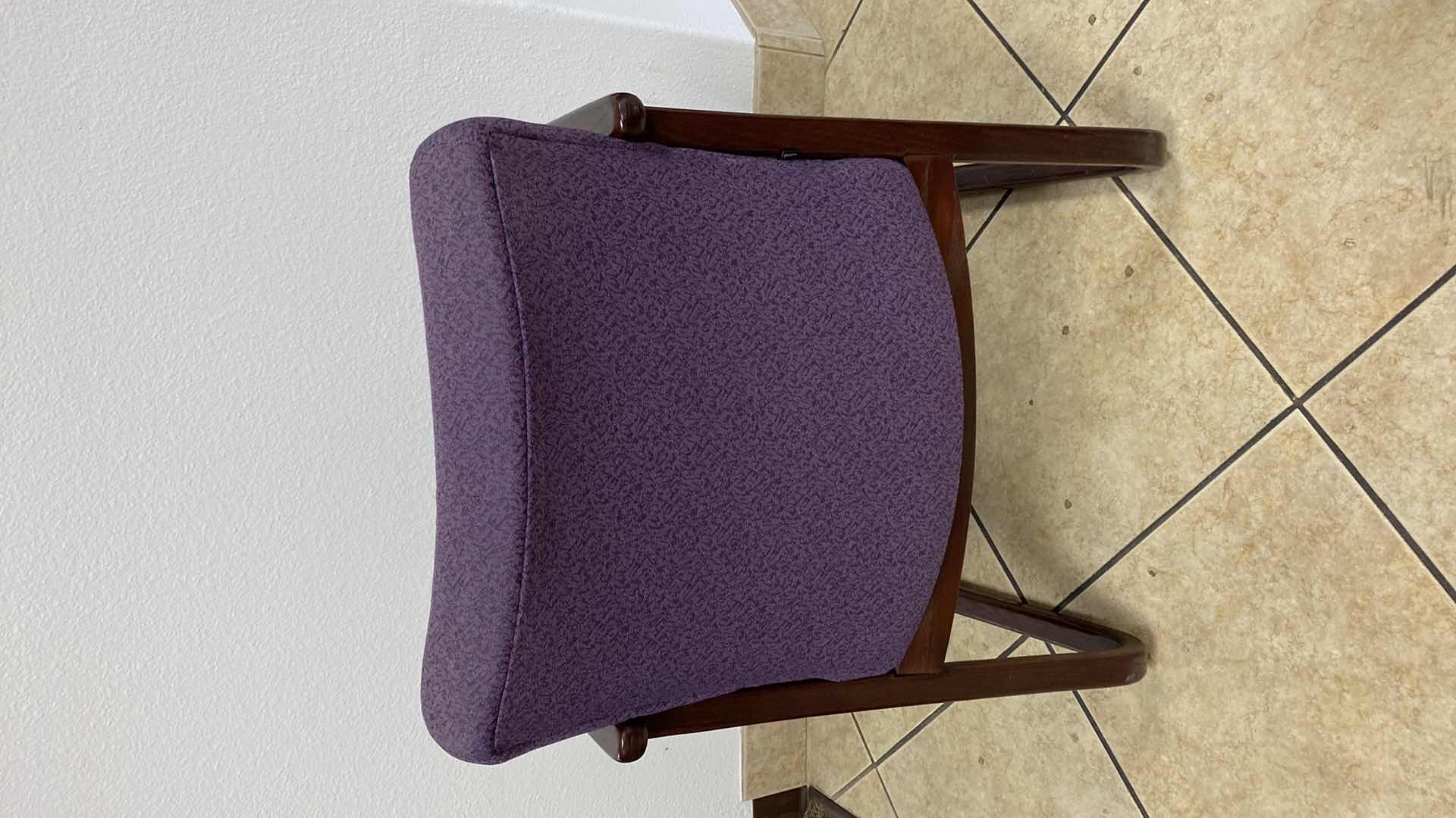 Photo 1 of HON PLUM BLUE AND MAHOGONY OFFICE CHAIR