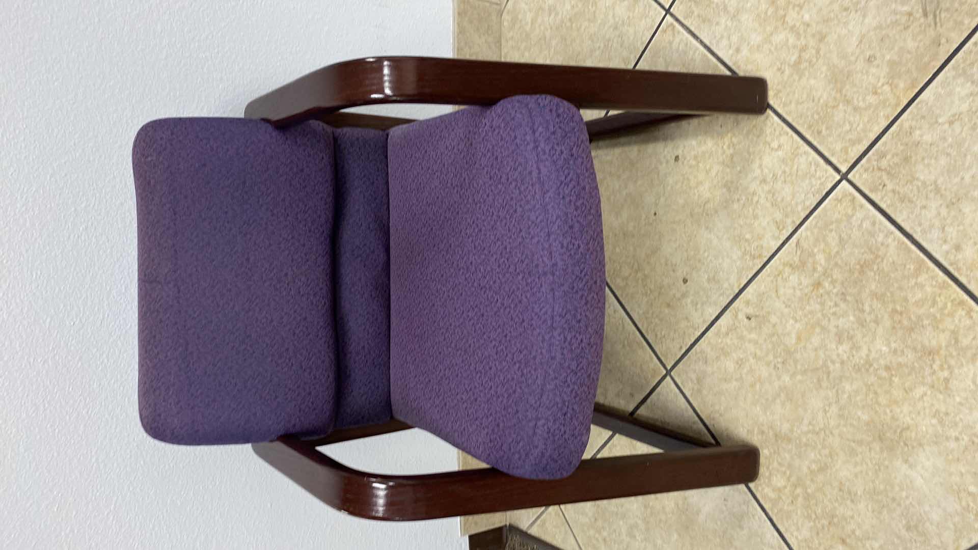 Photo 1 of HON PLUM BLUE AND MAHOGONY OFFICE CHAIR