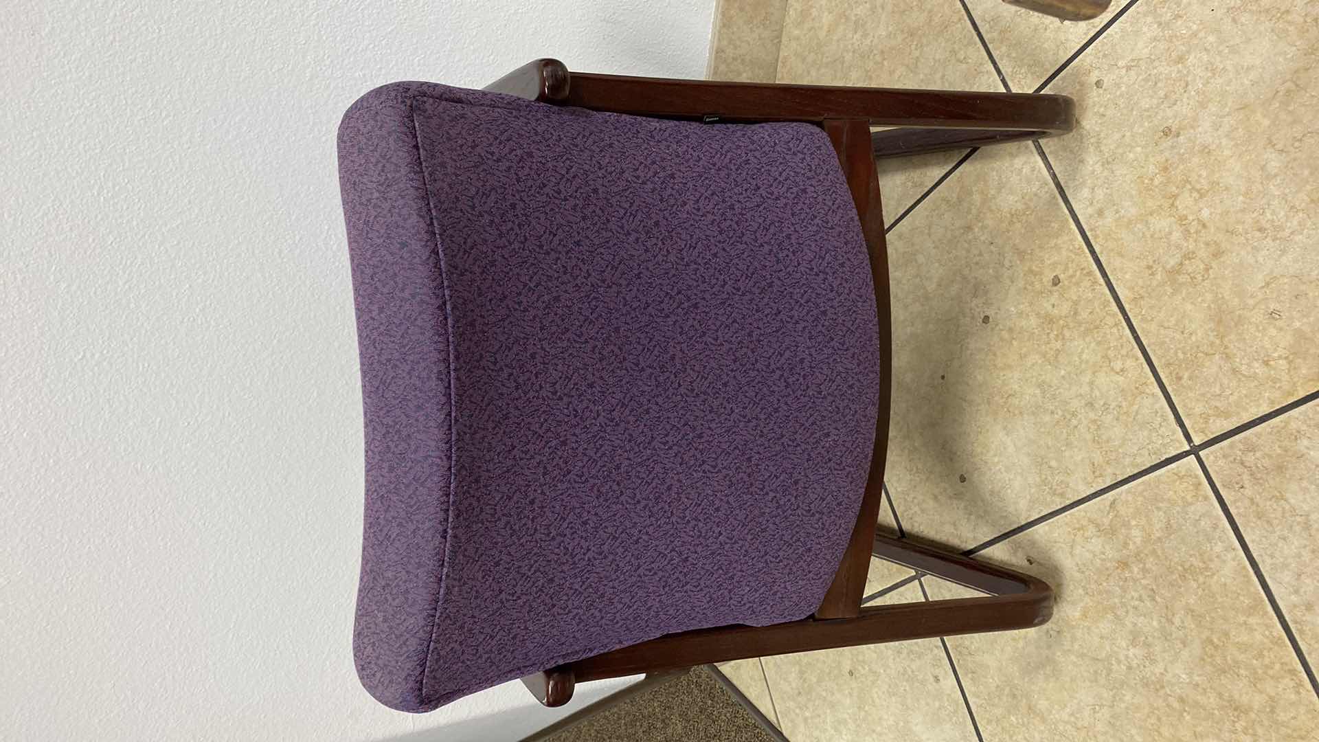 Photo 1 of HON PLUM BLUE AND MAHOGONY OFFICE CHAIR