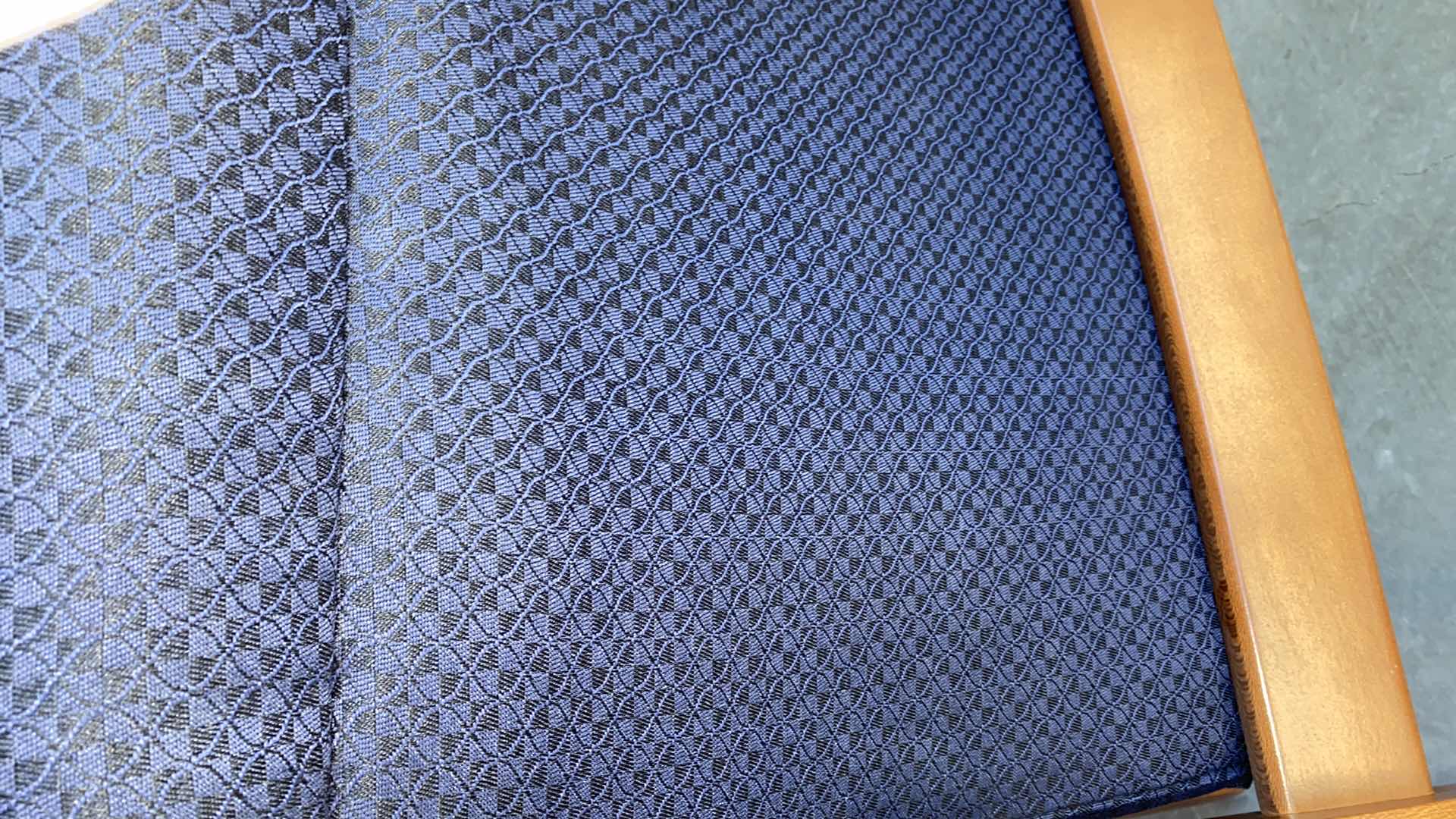 Photo 1 of PAOILI FURNITURE NAVY OFFICE CHAIR WITH WOOD ARMS