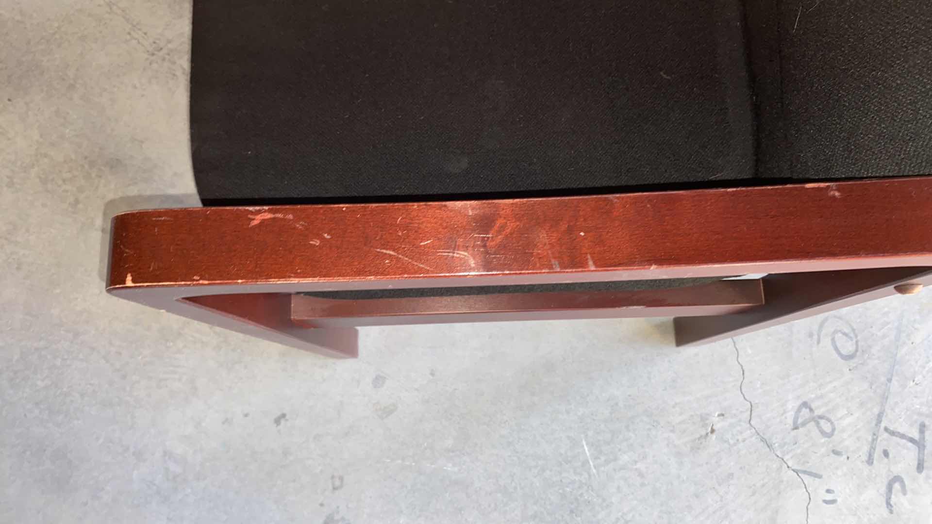 Photo 1 of BLACK OFFICE CHAIR WITH CHERRY ARMS