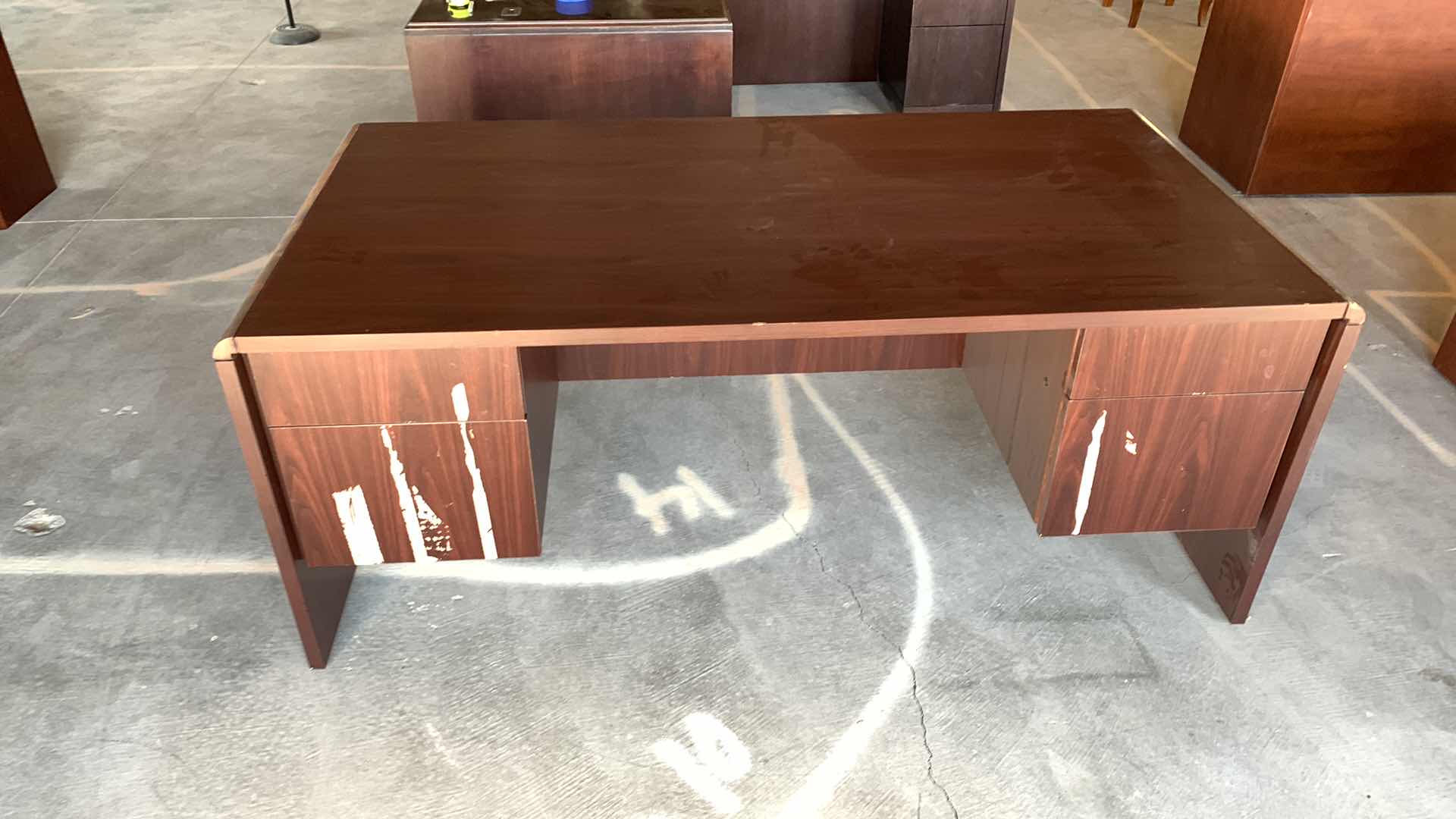 Photo 1 of 4 DRAWER WOOD EXECUTIVE DESK 72 x 37 x H 29