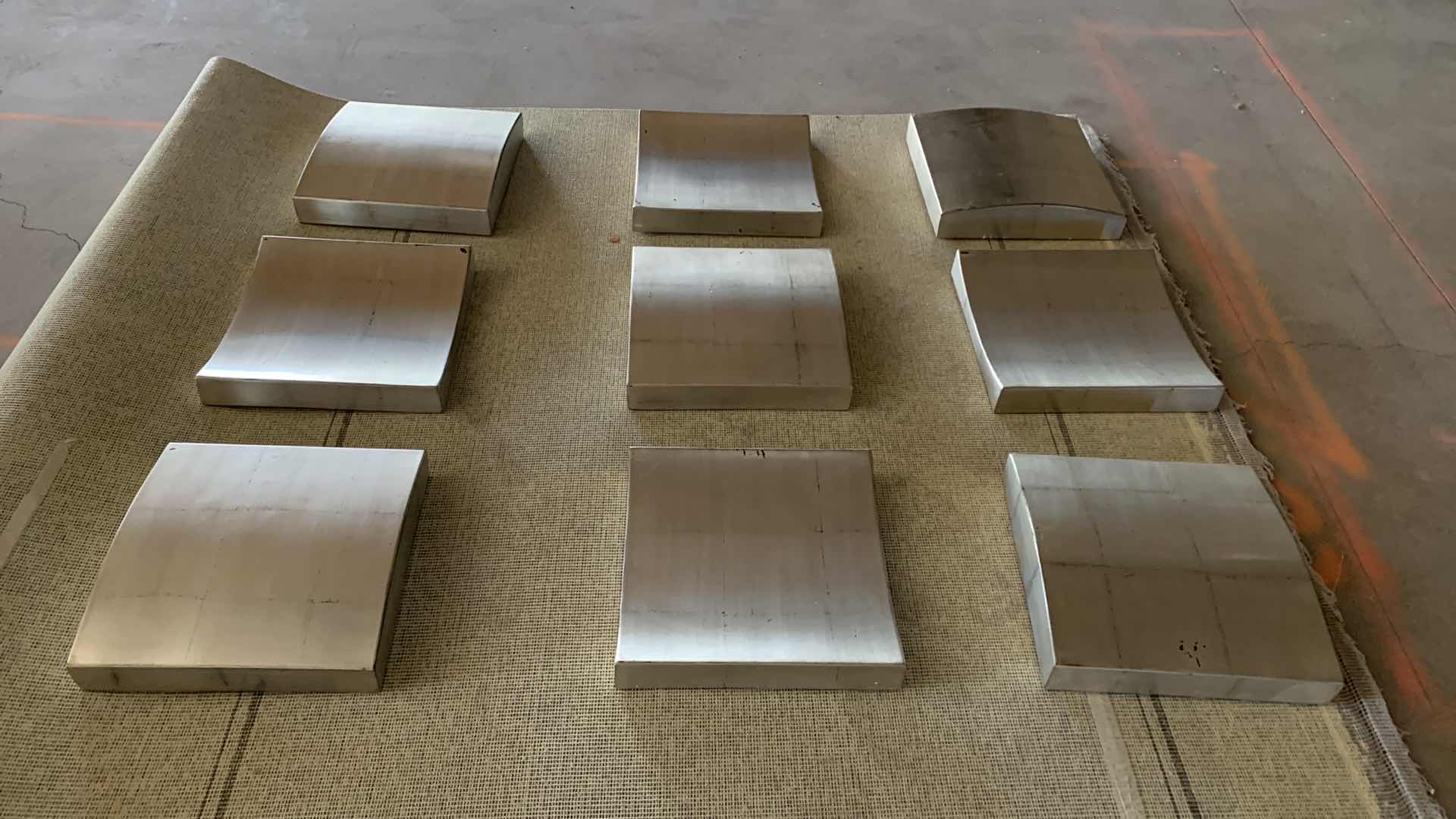 Photo 1 of WALL DECOR, 9- 14 x 14 CONVEX AND CONCAVE SILVER LEAF BLOCKS