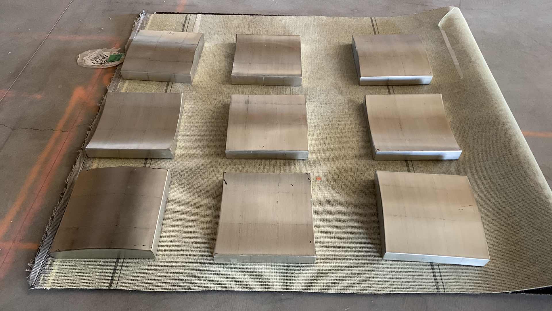 Photo 1 of WALL DECOR, 9- 14 x 14 CONVEX AND CONCAVE SILVER LEAF BLOCKS