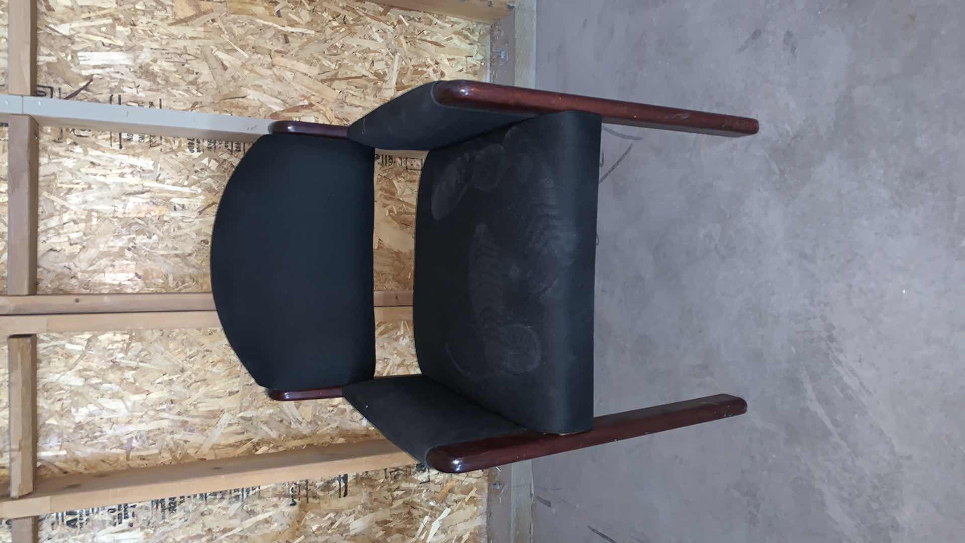 Photo 1 of CHERRY OFFICE ACCENT CHAIR W BLACK FABRIC