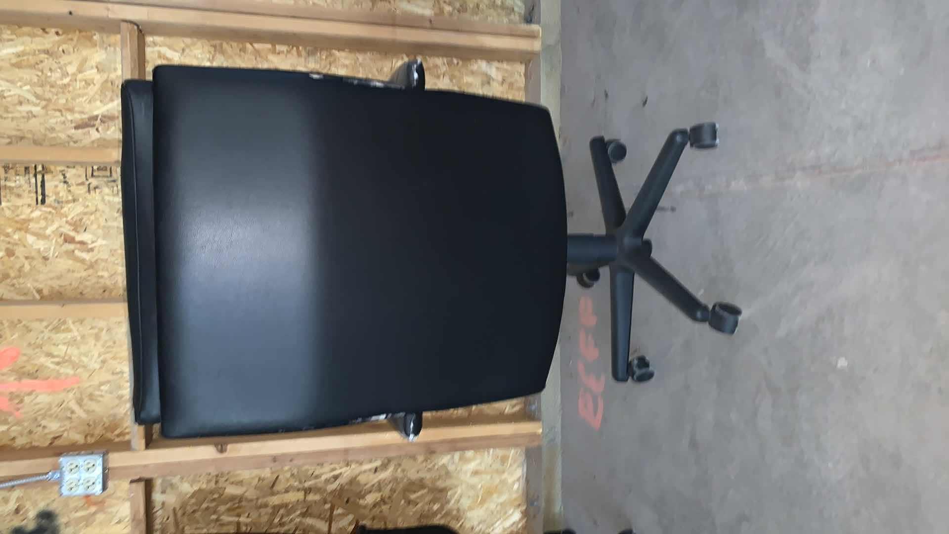 Photo 3 of BLACK BONDED LEATHER OFFICE CHAIR ON WHEELS