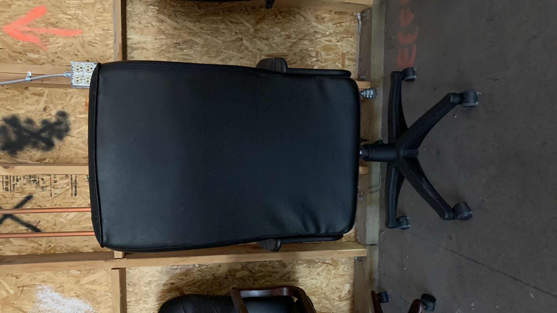 Photo 3 of BLACK BONDED LEATHER OFFICE CHAIR ON WHEELS