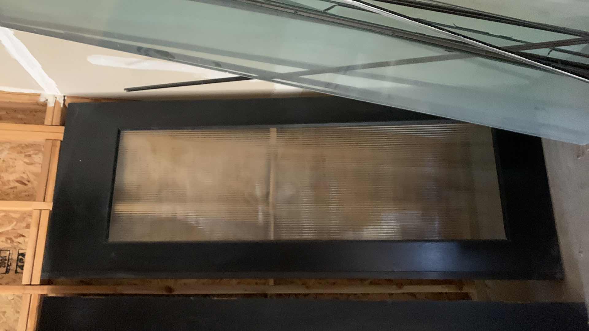 Photo 1 of BLACK WOOD GRAINED DOOR w GLASS PANE 
8 FEET BY 3 FEET