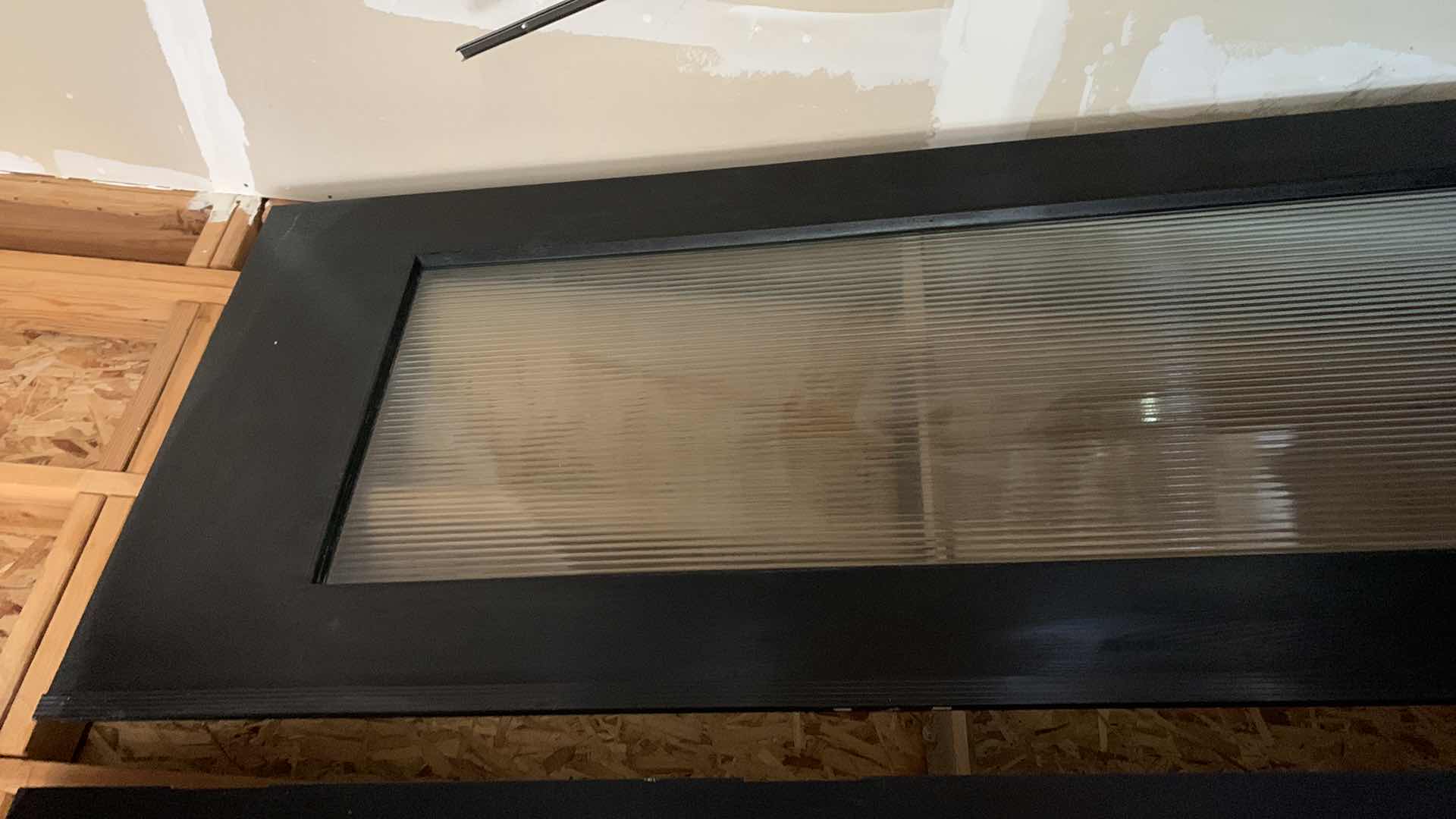 Photo 3 of BLACK WOOD GRAINED DOOR w GLASS PANE 
8 FEET BY 3 FEET