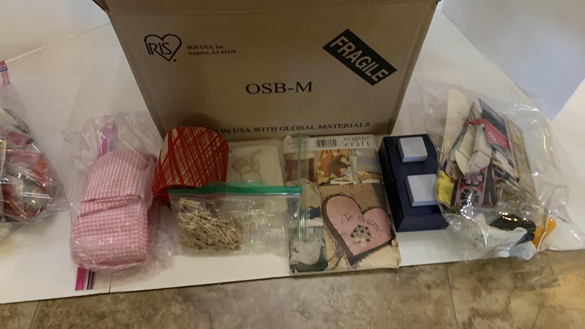 Photo 1 of BOX OF CRAFT SUPPLIES