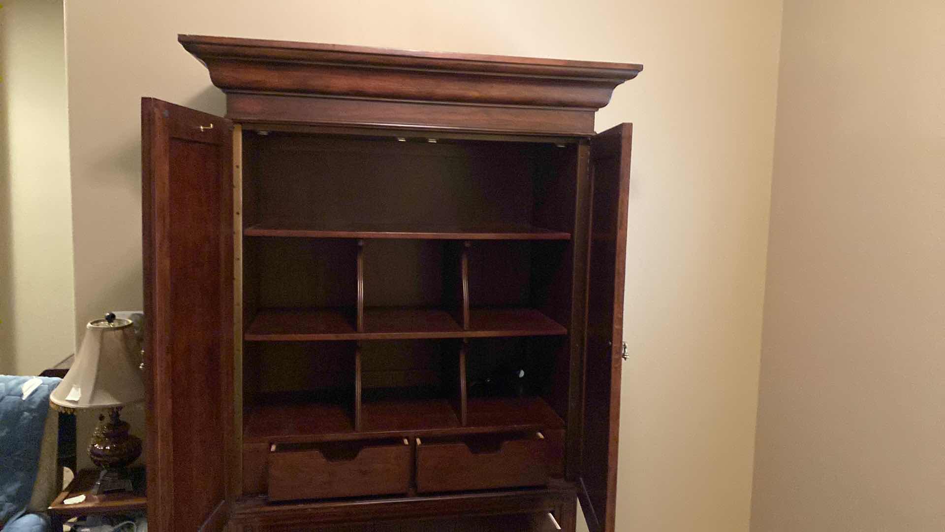 Photo 1 of CHERRY HIGH BOY 4 DRAWERS AND 3 SHELFS 44" X 24" H82"