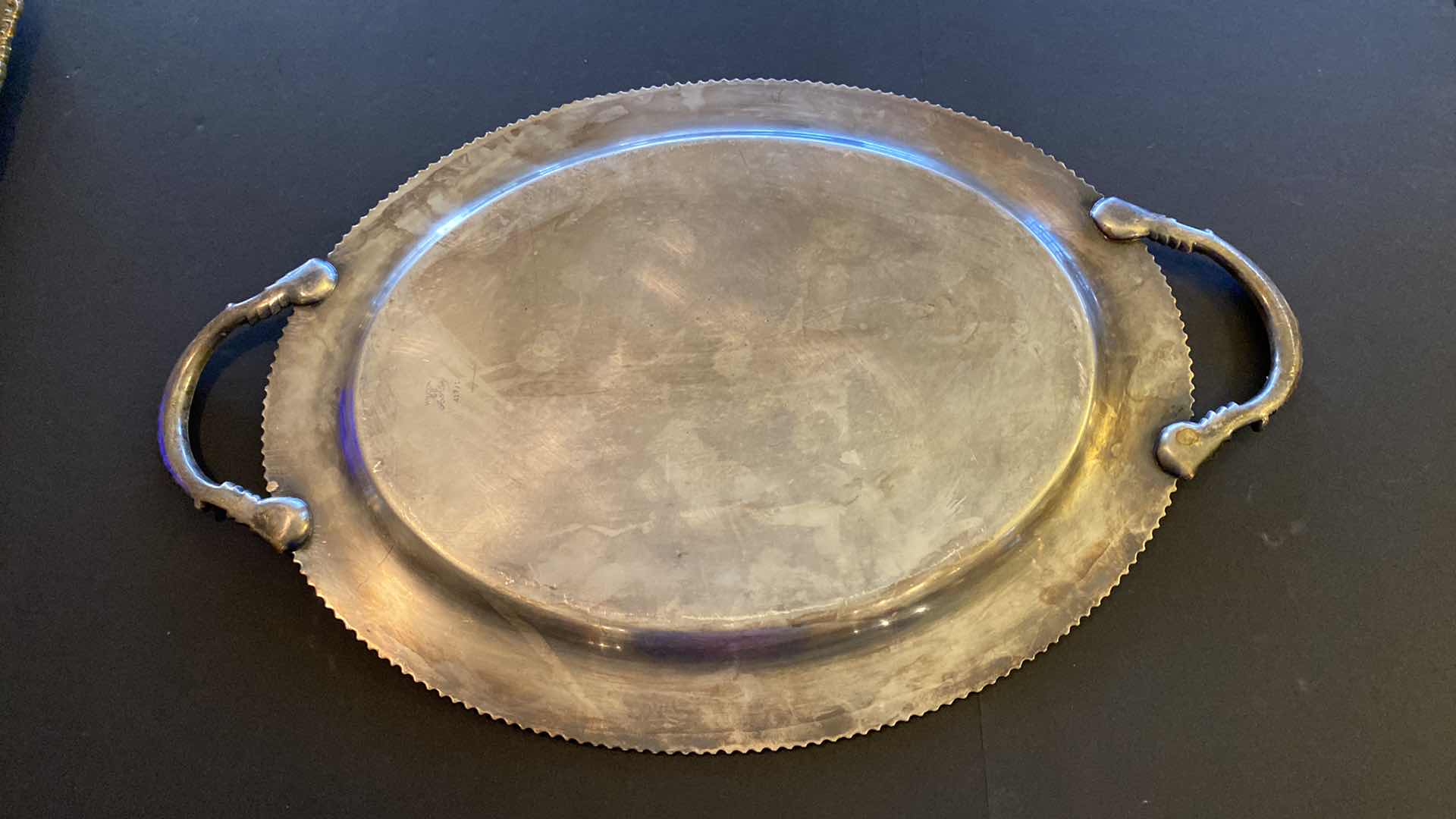 Photo 1 of 2 VINTAGE SILVERPLATE TRAYS LARGEST 25 X 15