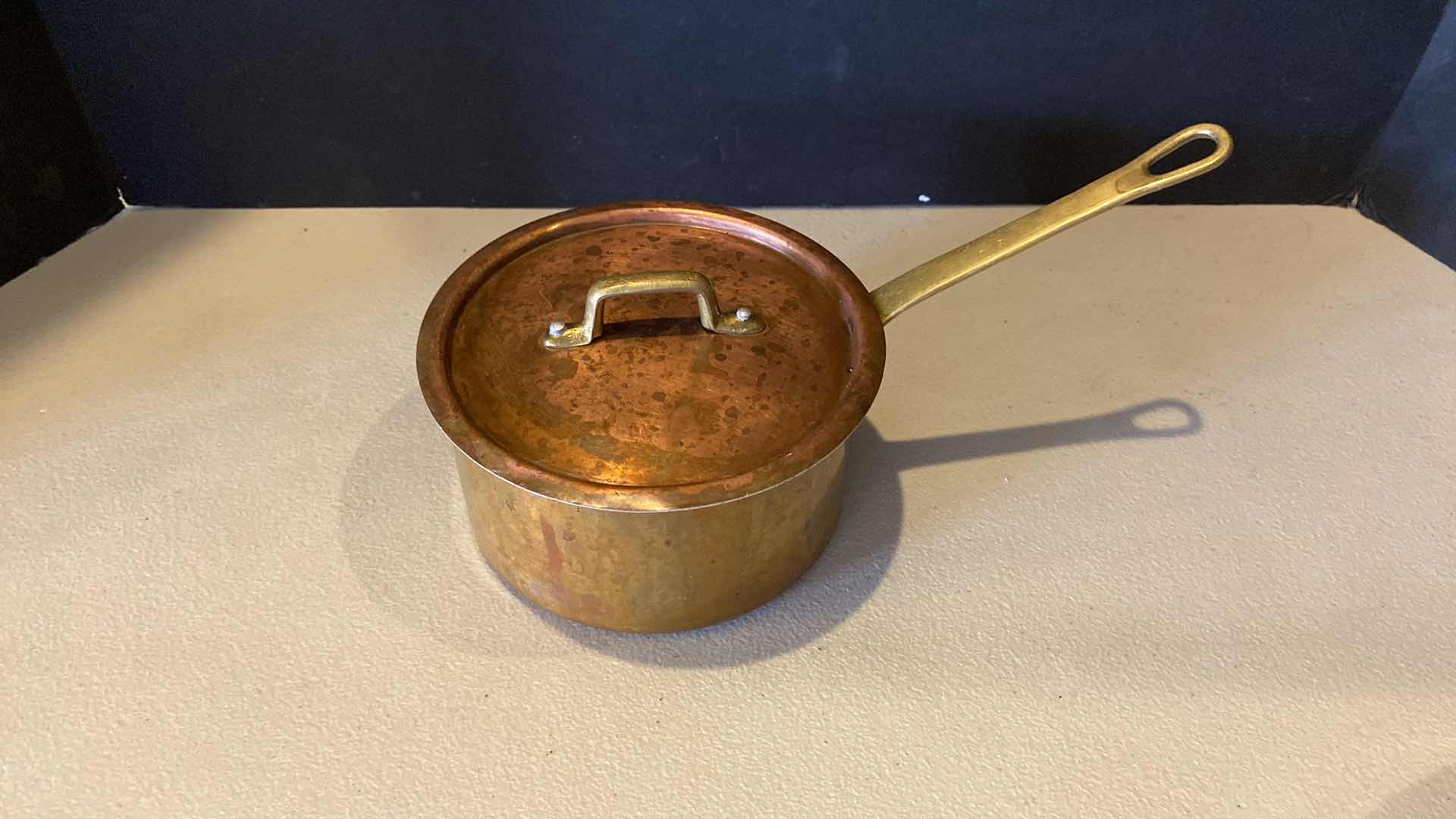 Photo 1 of 3 GLASSWARE AND 1 COPPER SAUCE PAN