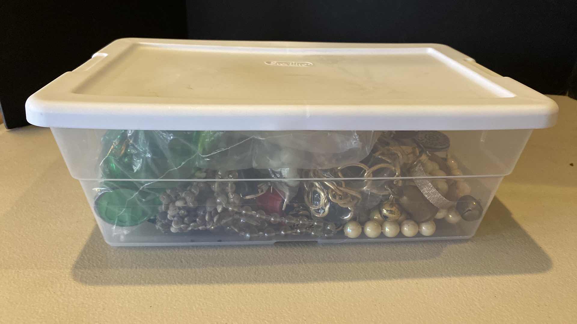 Photo 1 of BOX OF ASSORTED COSTUME JEWELRY