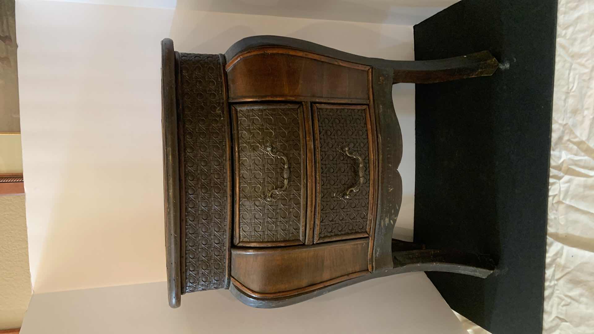 Photo 1 of BOMBAY STYLE 2-DRAWER CONSOLE TABLE, WOOD AND METAL 20” x 13” x H 25.25”