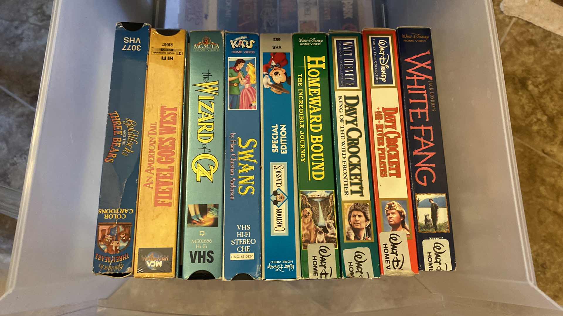 Photo 1 of 3 DRAWER STORAGE WITH ASSORTED VHS STORAGE NCLUDING DISNEY AND MORE