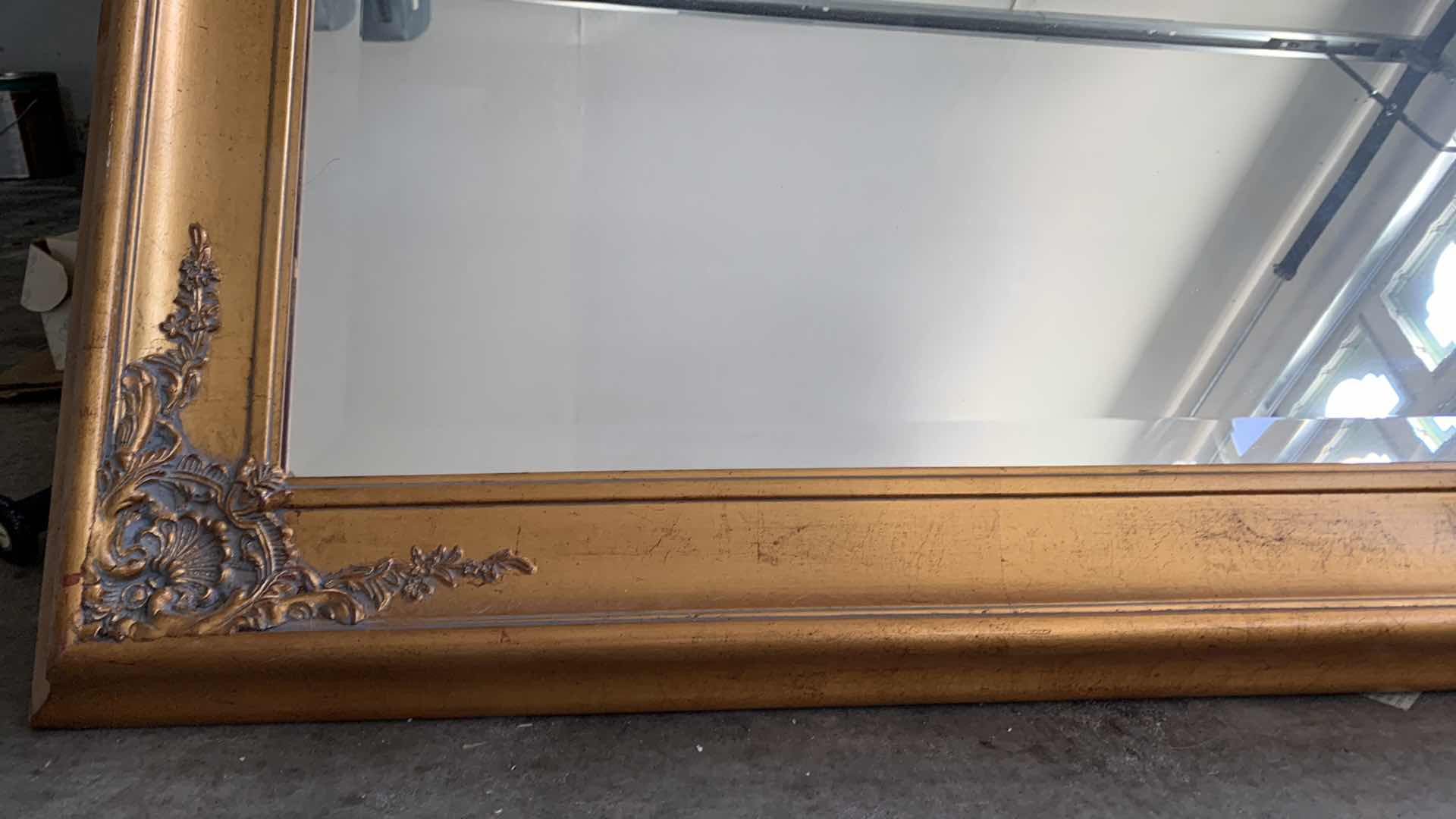 Photo 1 of HOME DECOR - VERY LARGE, HEAVY GOLD FRAMED MIRROR 69” x “46”