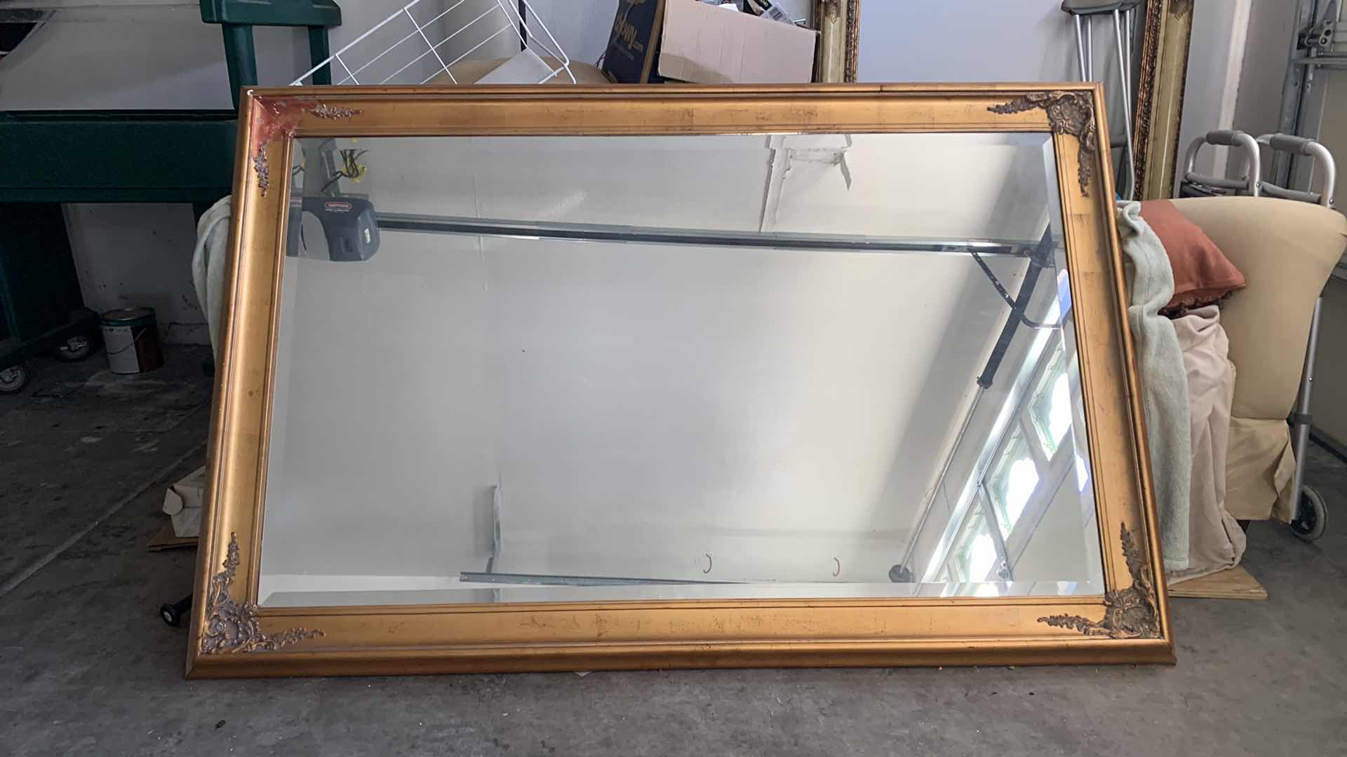 Photo 1 of HOME DECOR - VERY LARGE, HEAVY GOLD FRAMED MIRROR 69” x “46”