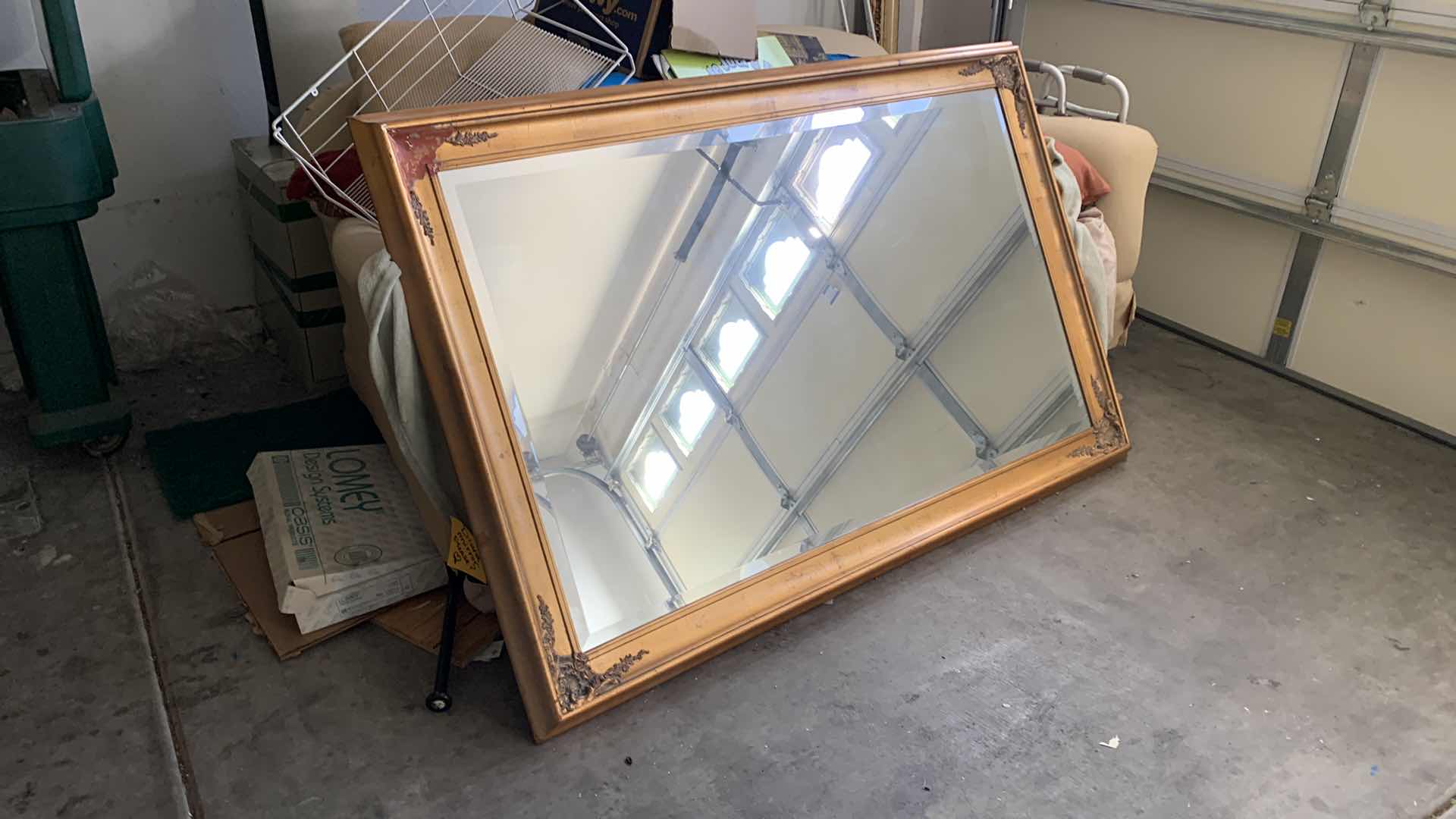 Photo 1 of HOME DECOR - VERY LARGE, HEAVY GOLD FRAMED MIRROR 69” x “46”