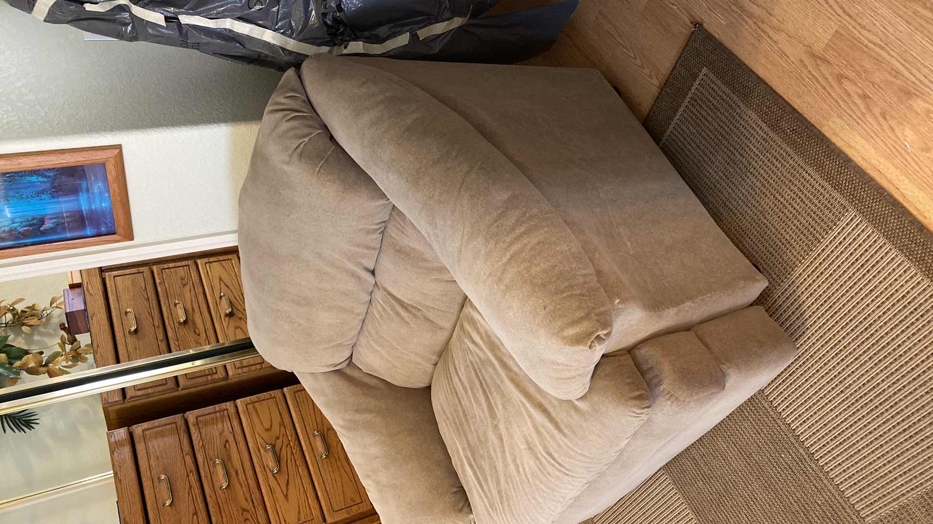 Photo 2 of KHAKI UPHOLSTERY CHAIR AND A HALF WIDTH 55”