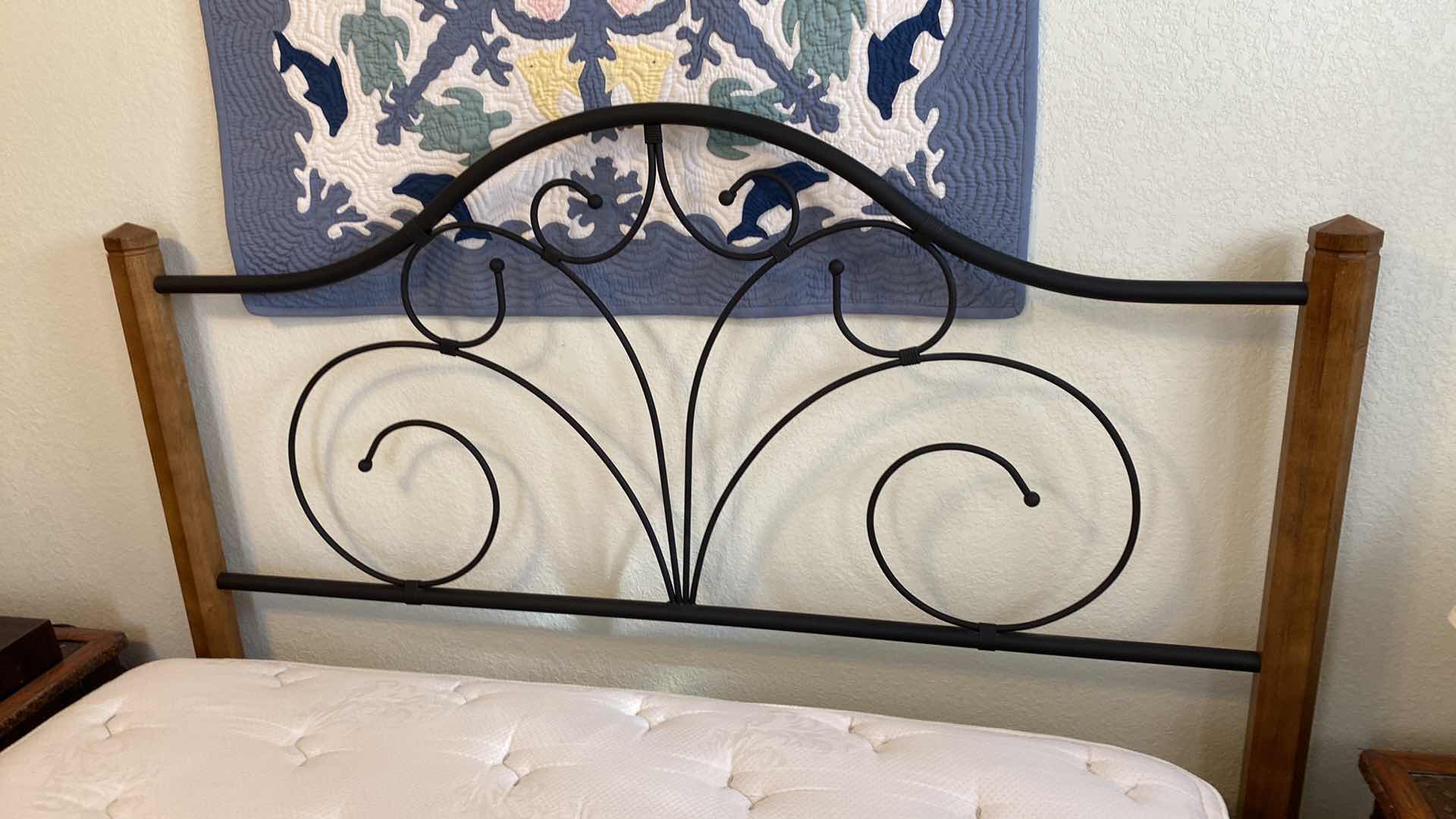 Photo 1 of QUEEN SIZE METAL AND WOOD BEDFRAME