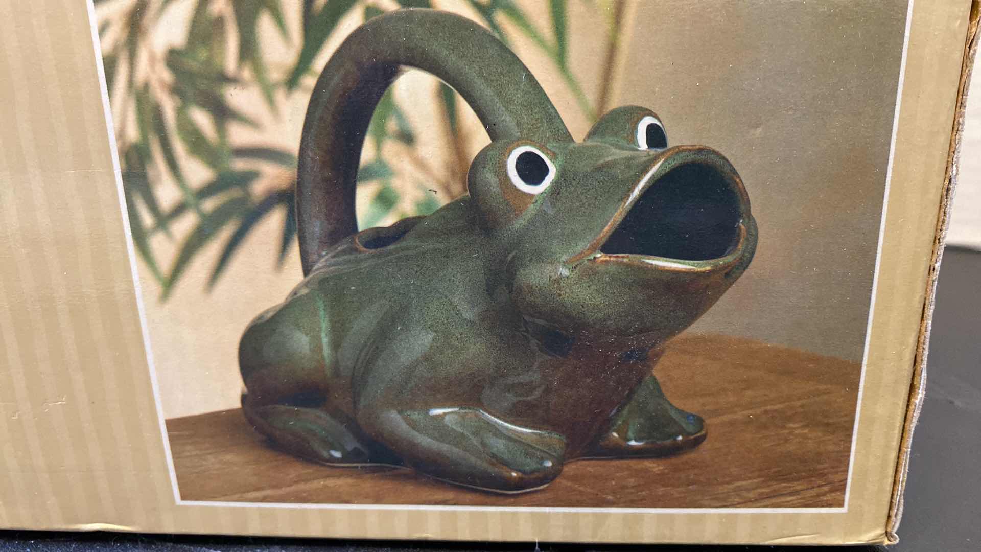 Photo 1 of CERAMIC FROG WATERING CAN AND SALT & PEPPER SHAKERS