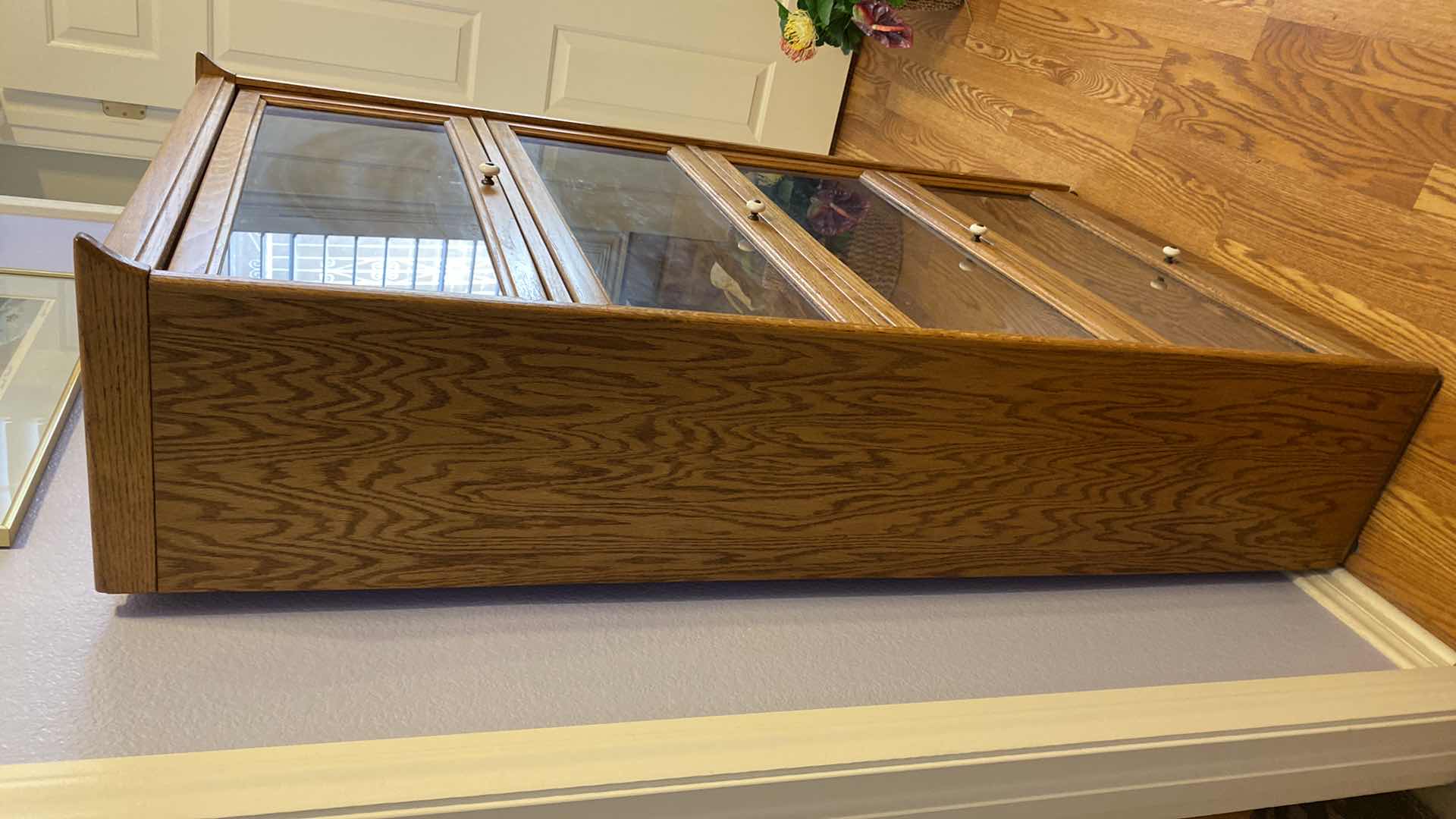 Photo 1 of 4 GLASS DOORS AND OAK BOOK LIBRARY UNIT 32” X 12” H60”