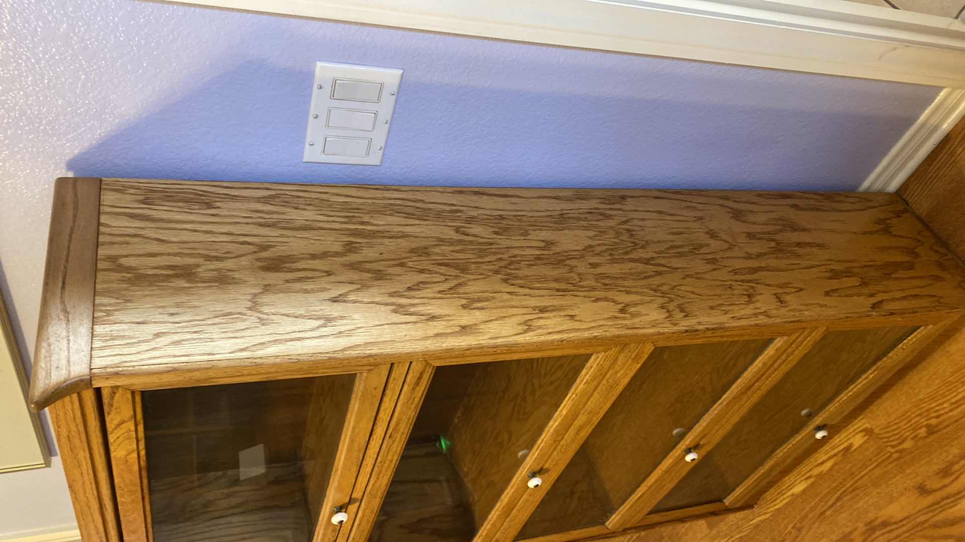 Photo 1 of 4 GLASS DOORS AND OAK BOOK LIBRARY UNIT 32” X 12” H60”