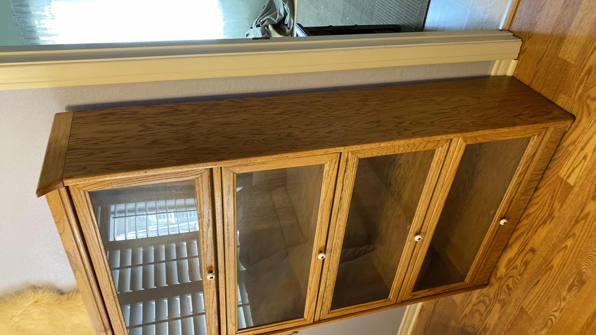 Photo 1 of 4 GLASS DOORS AND OAK BOOK LIBRARY UNIT 32” X 12” H60”