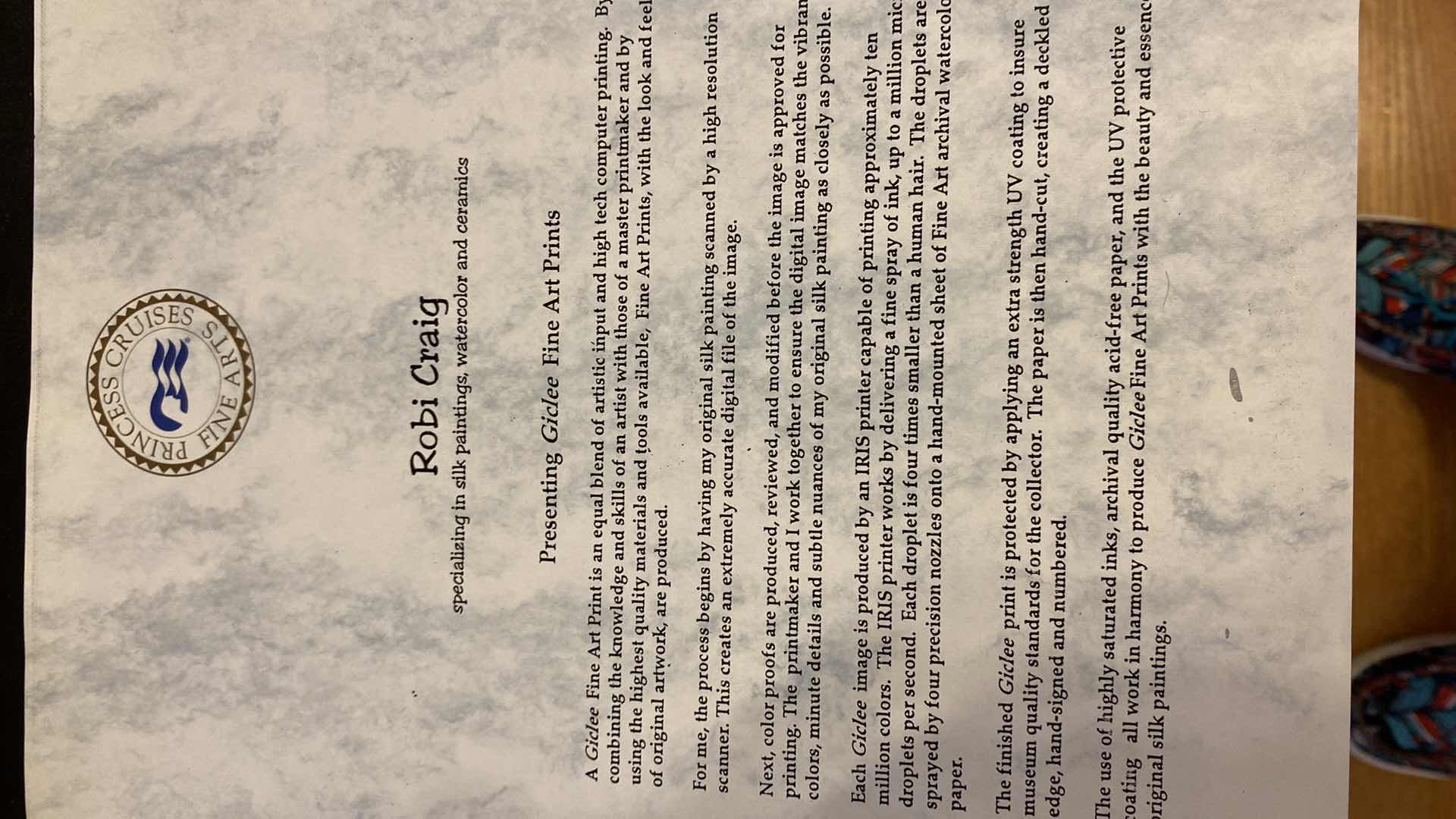 Photo 1 of FRAMED SERIGRAPH SIGNED ROBI CRAIG FRIENDLY PASSING 26” X 22”COA