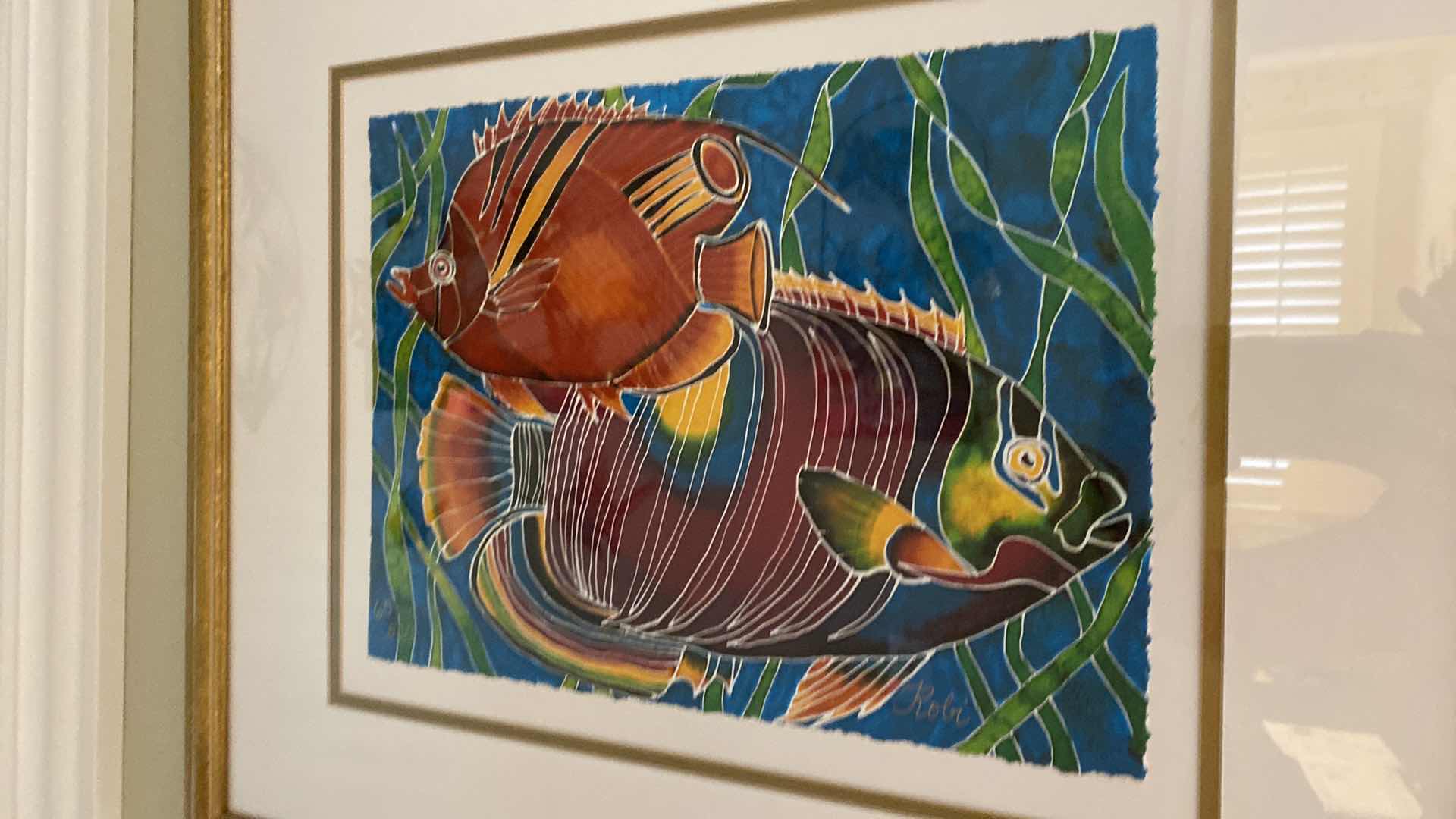Photo 1 of FRAMED SERIGRAPH SIGNED ROBI CRAIG SEA BRIGHTS 26” X 22”COA