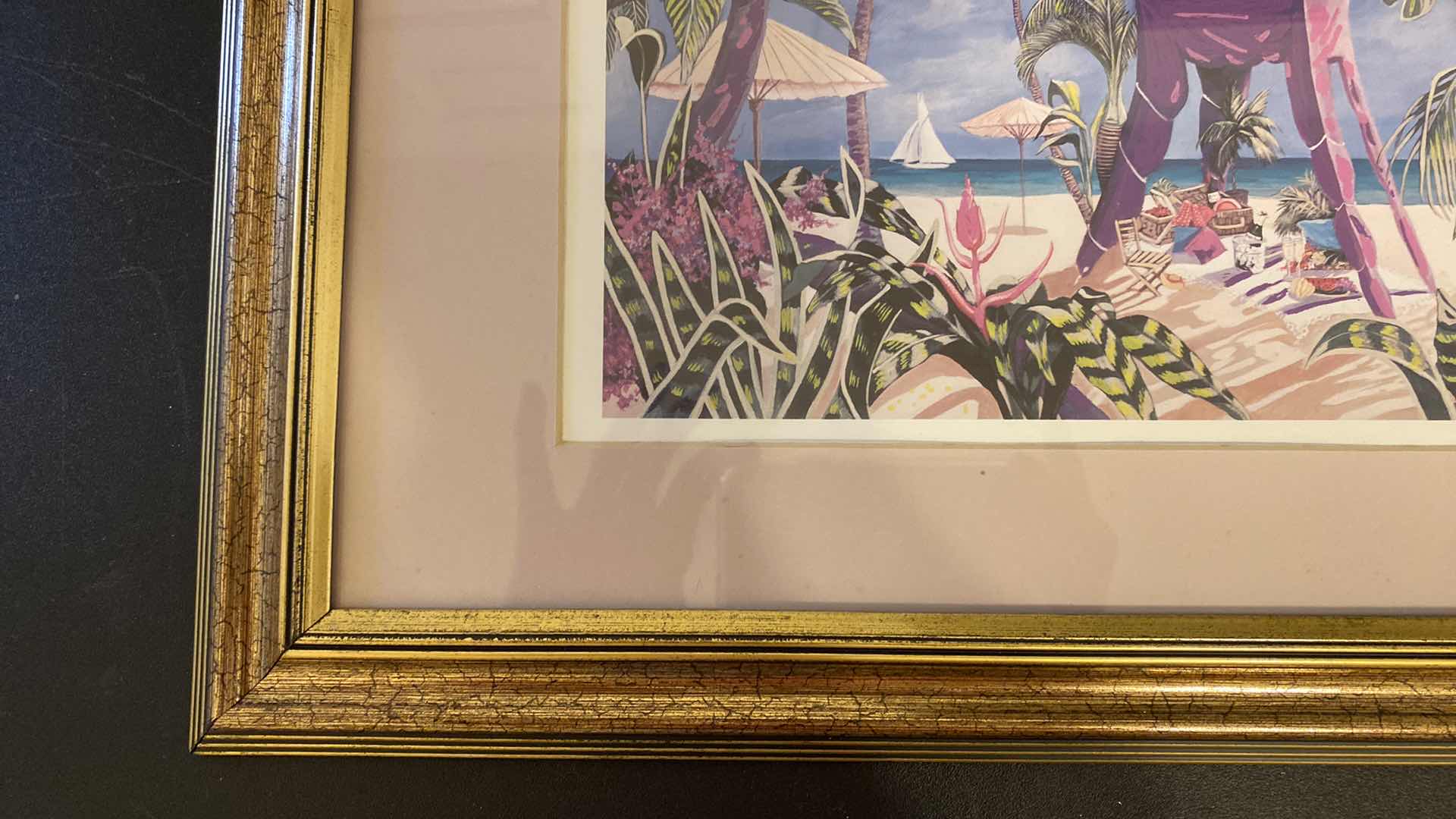 Photo 1 of PAIR OF TROPICAL BEACH FRAMED ART LARGEST 16” X 13”