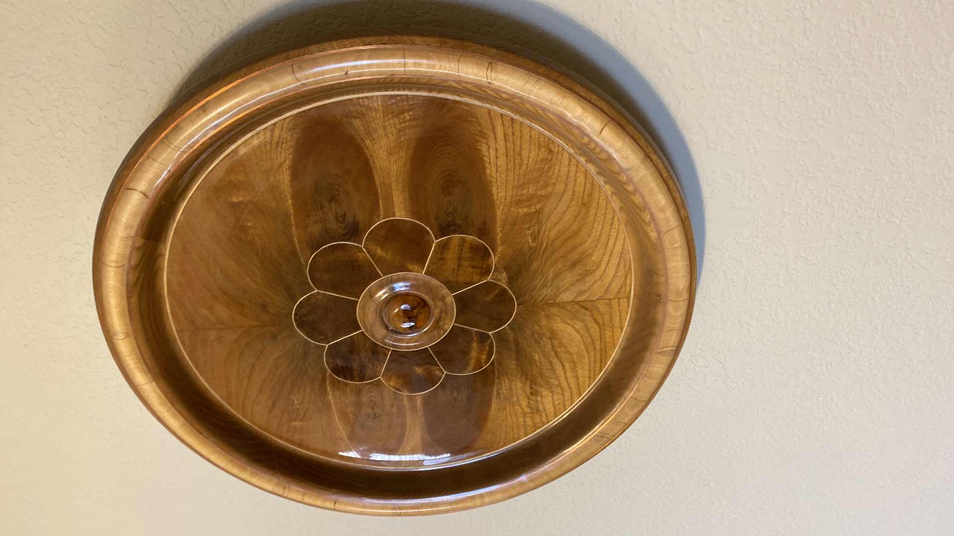 Photo 1 of 3 - WOOD AND AMBER WALL DECOR FROM LATVIJA (LARGEST 15”)