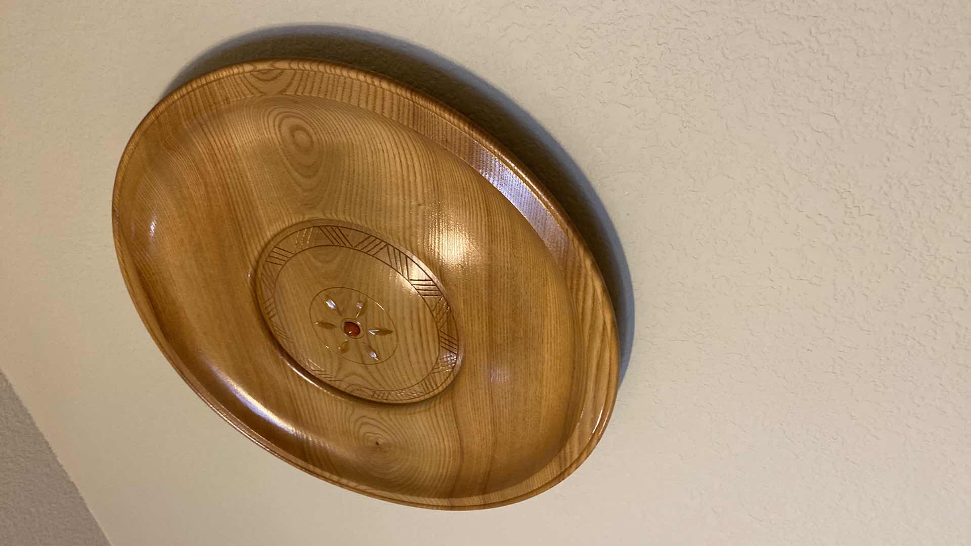 Photo 1 of 3 - WOOD AND AMBER WALL DECOR FROM LATVIJA (LARGEST 15”)