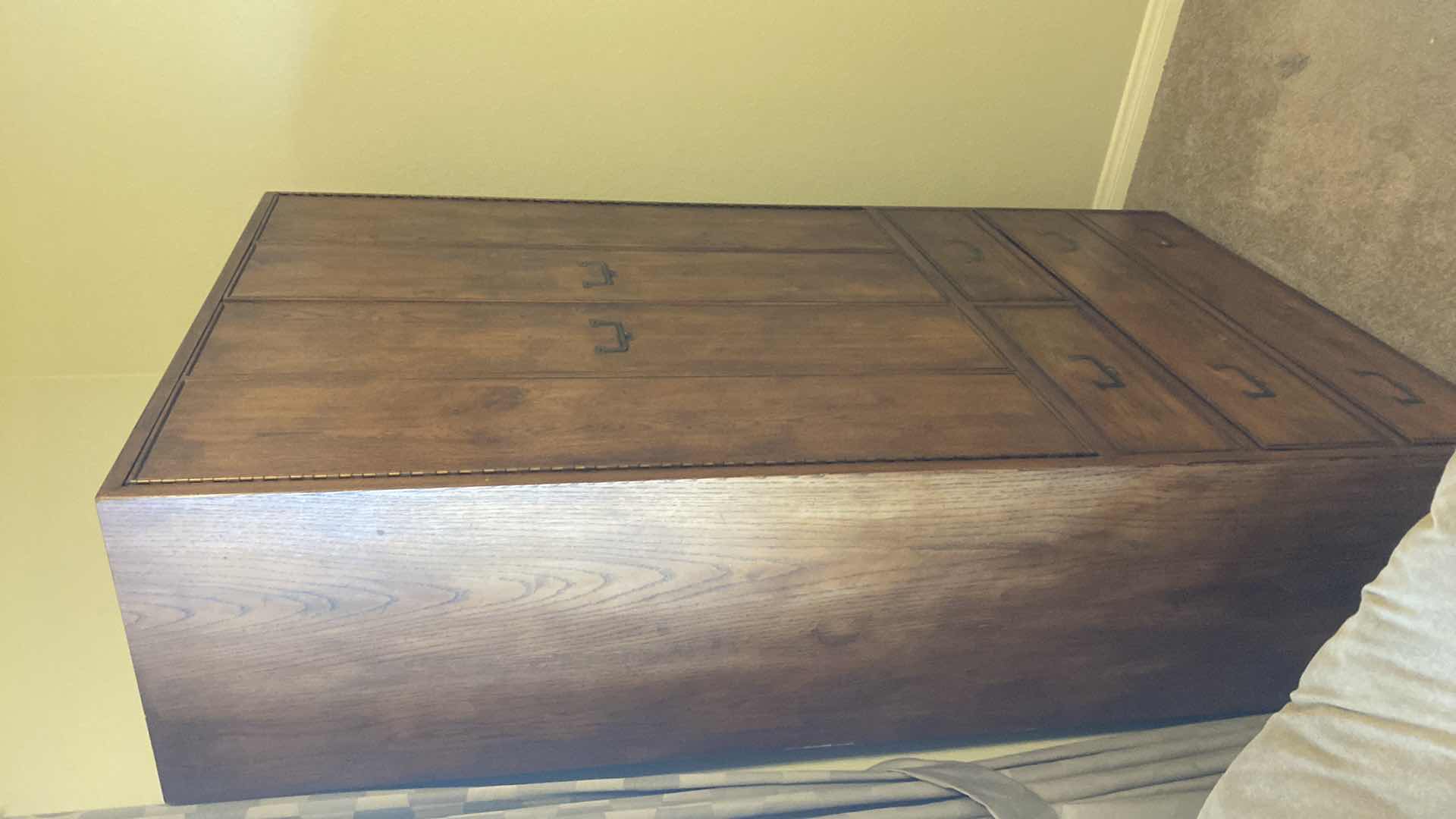 View 2 of HENREDON ARTIFACTS COLLECTION OAK ARMOIR 40”X 18” H76” (SOLID WITH DOVETAIL DRAWERS)