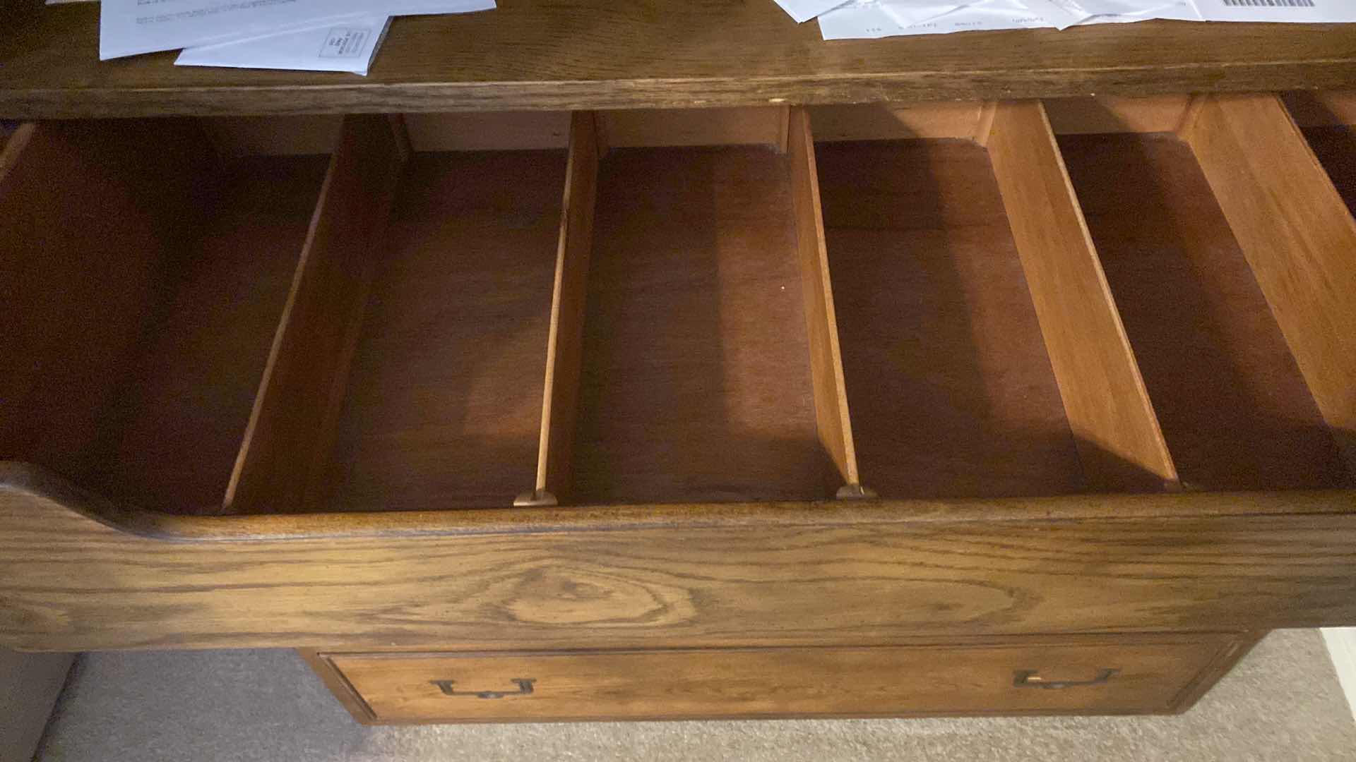 View 4 of HENREDON ARTIFACTS COLLECTION OAK ARMOIR 40”X 18” H76” (SOLID WITH DOVETAIL DRAWERS)
