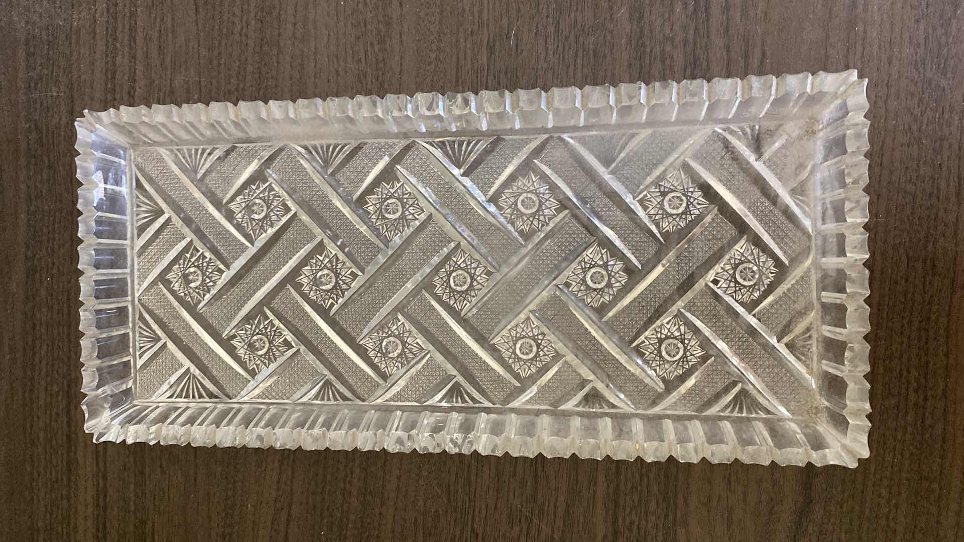 Photo 1 of MIRROR AND CRYSTAL VANITY TRAY 6” X 16”